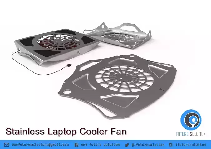 Stainless Laptop Cooler Fan Free 3D model