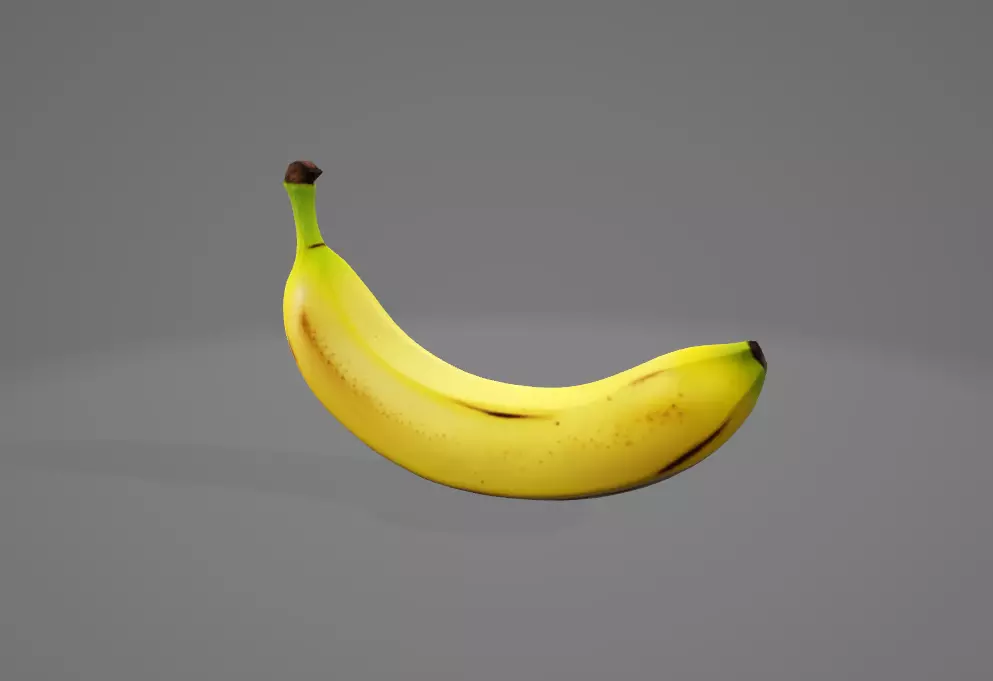 Banana  - Low Poly - Game Ready - GLB Format Low-poly 3D model_0