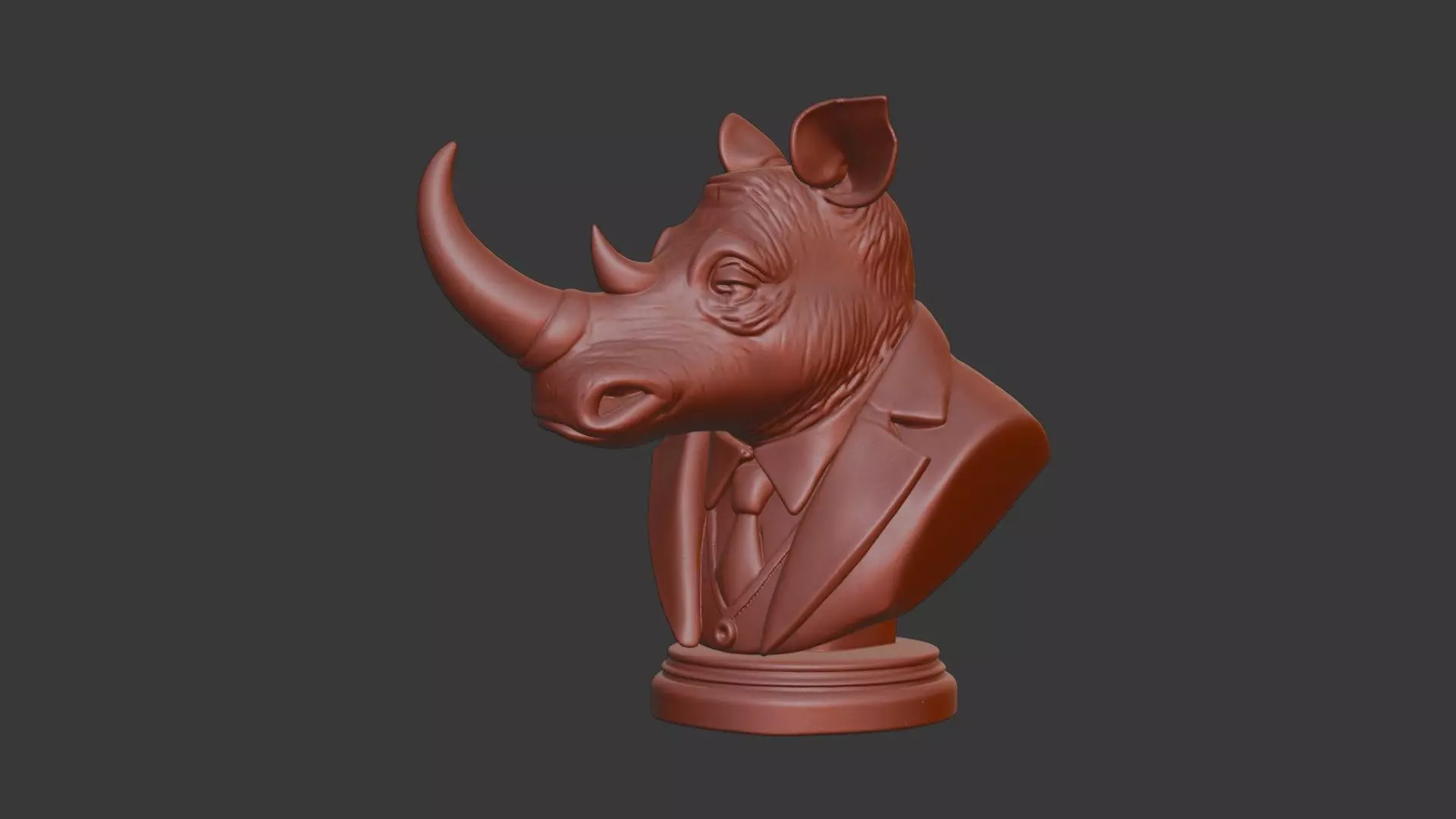 Rhino Bust 3D Model - STL Printable Wildlife Animal 3D print model_2