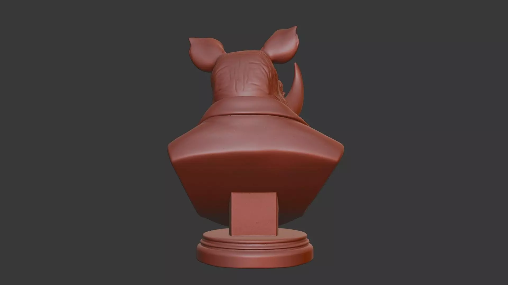 Rhino Bust 3D Model - STL Printable Wildlife Animal 3D print model_4