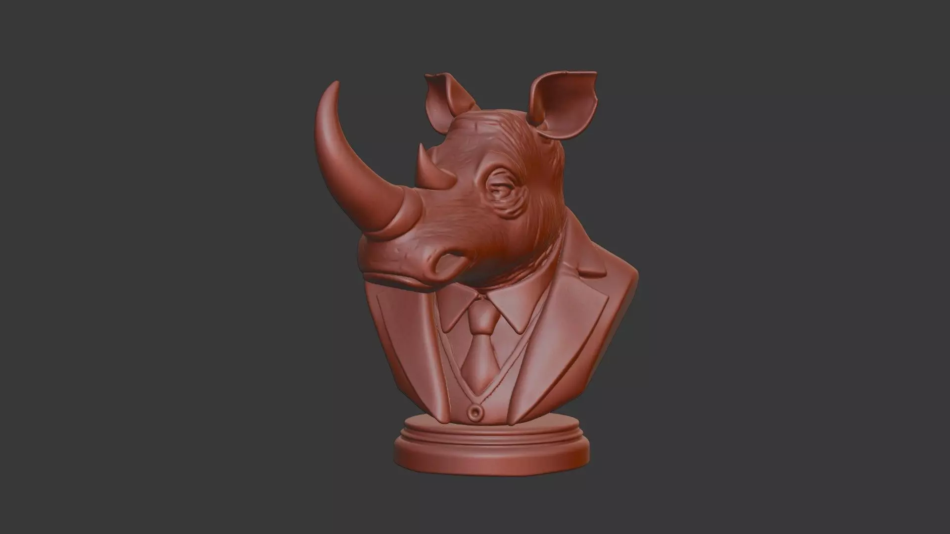 Rhino Bust 3D Model - STL Printable Wildlife Animal 3D print model_1