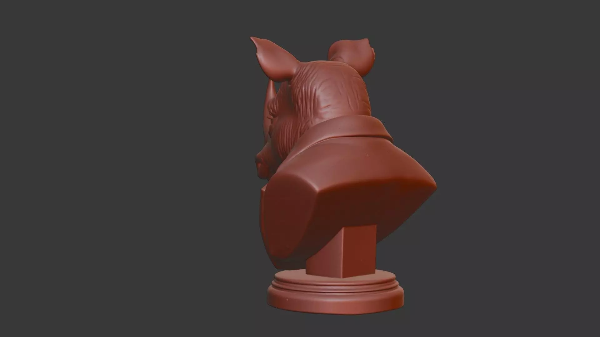 Rhino Bust 3D Model - STL Printable Wildlife Animal 3D print model_3