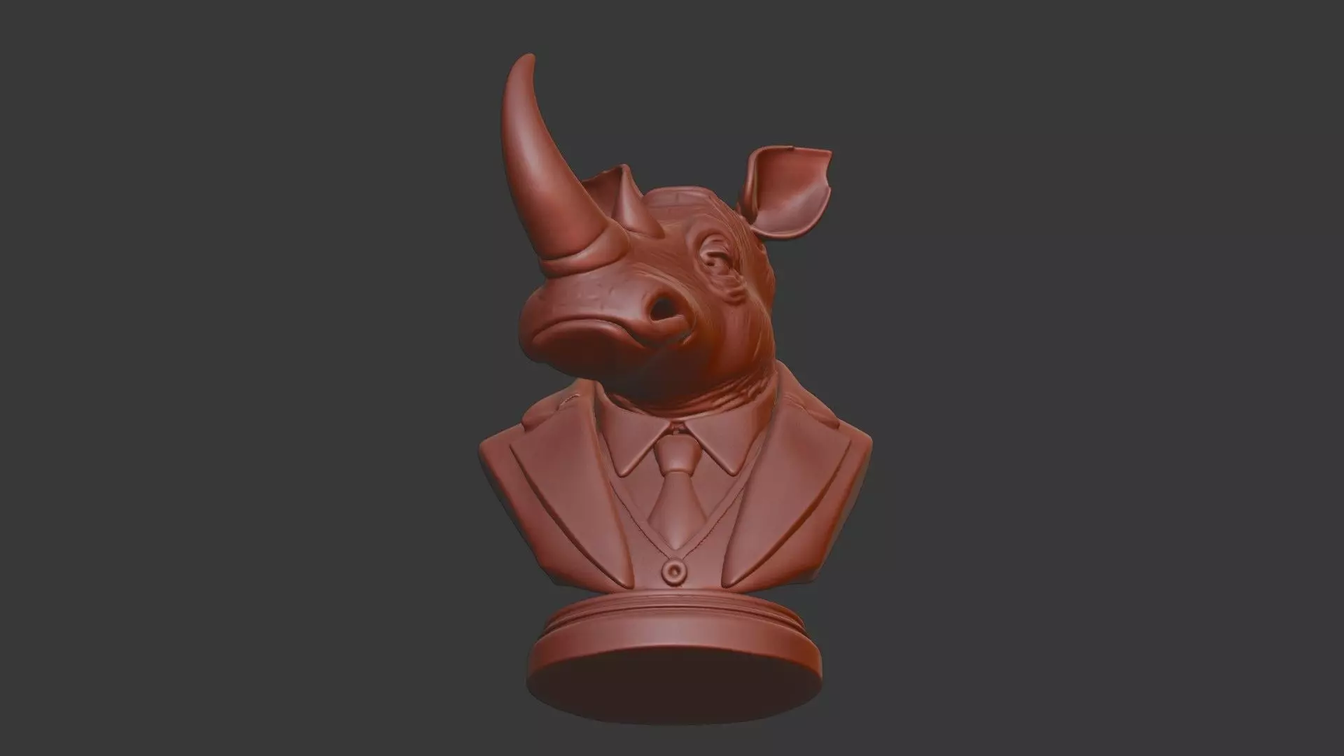 Rhino Bust 3D Model - STL Printable Wildlife Animal 3D print model_6