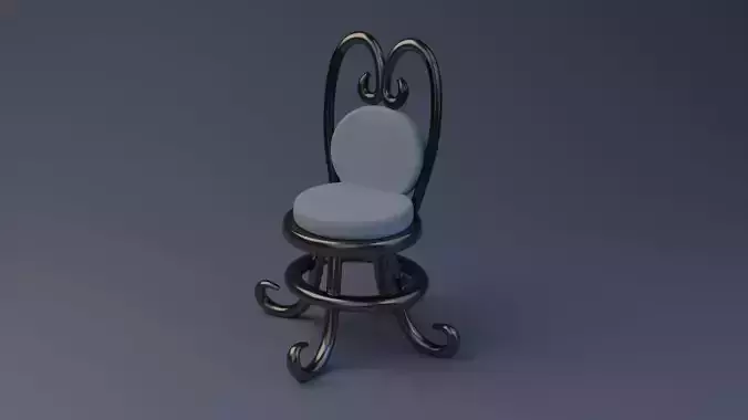 Elegant Vintage Stool Low Poly Low-poly 3D model Elegant Vintage Stool Low Poly Low-poly 3D model