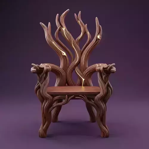 Elven Chair - Low Poly Fantasy