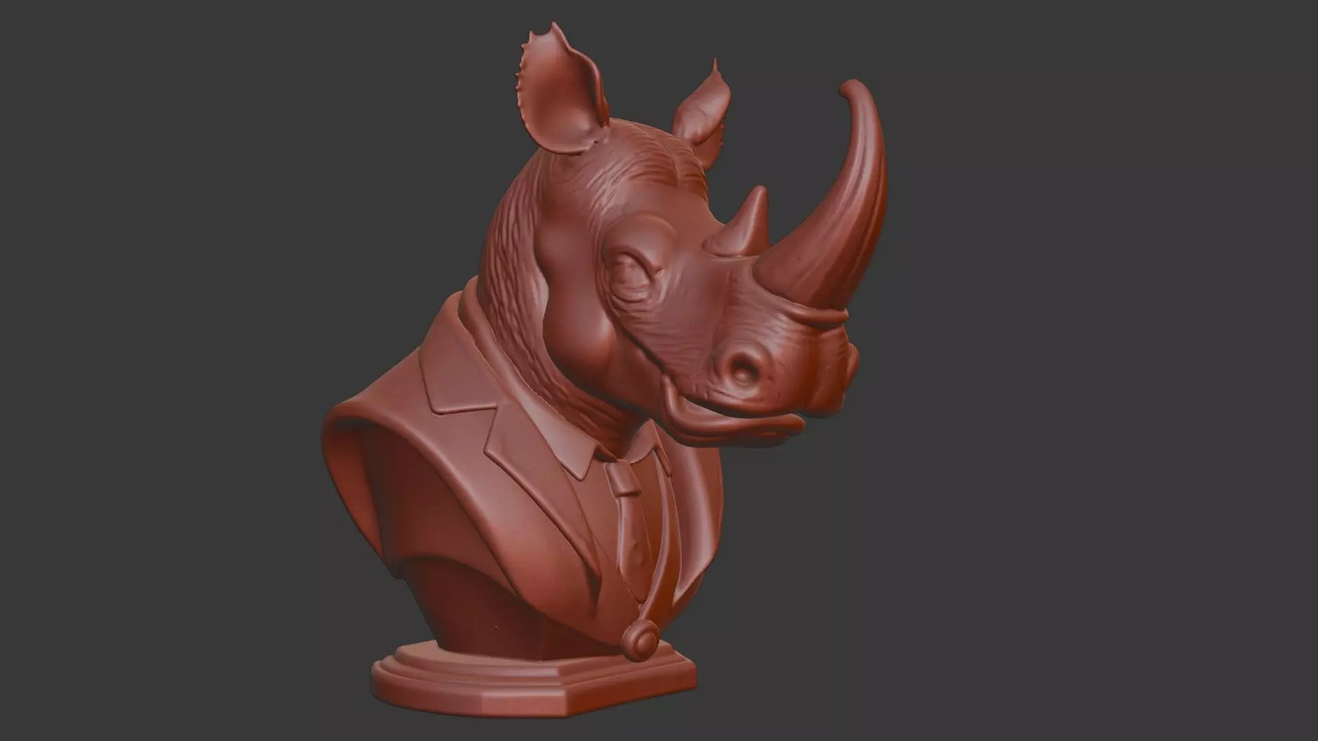 Rhino Bust 3D Model - STL Printable Wildlife Animal 3D print model_1