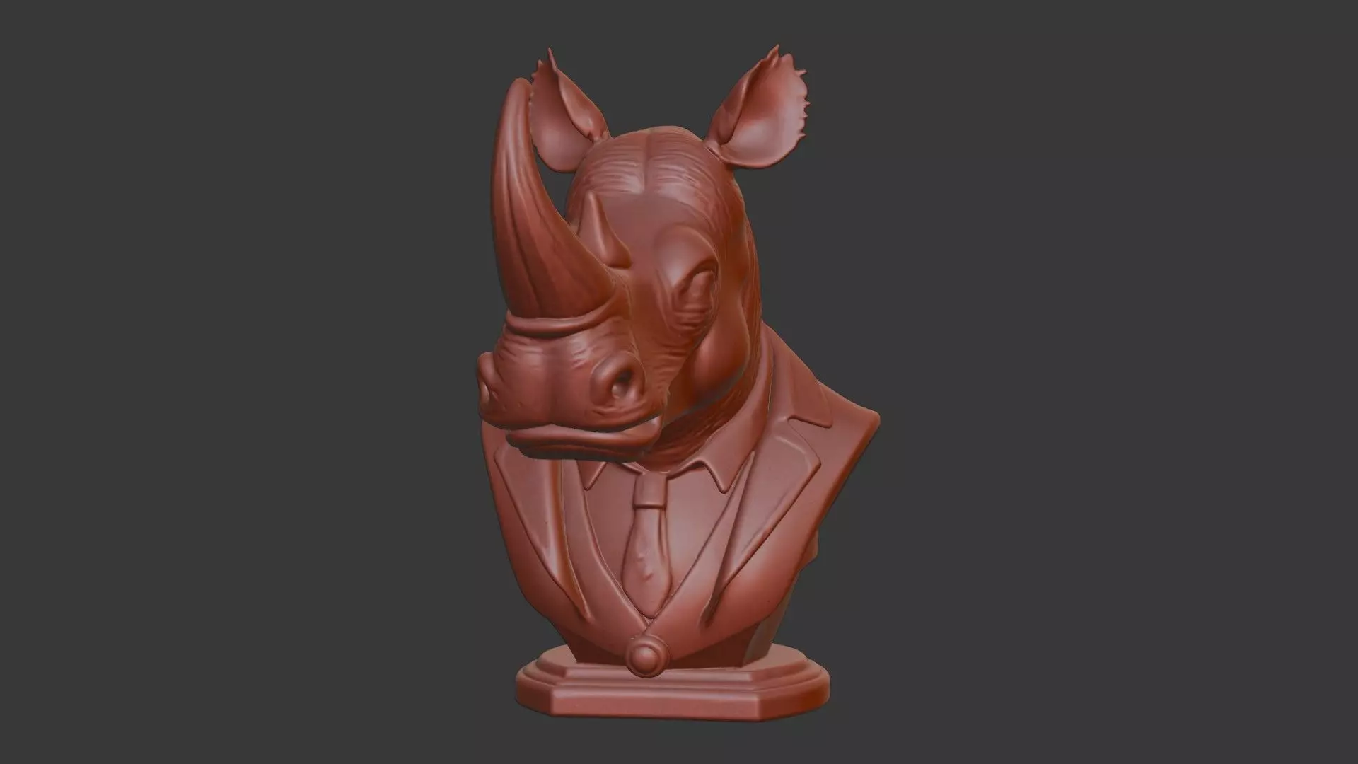Rhino Bust 3D Model - STL Printable Wildlife Animal 3D print model_7
