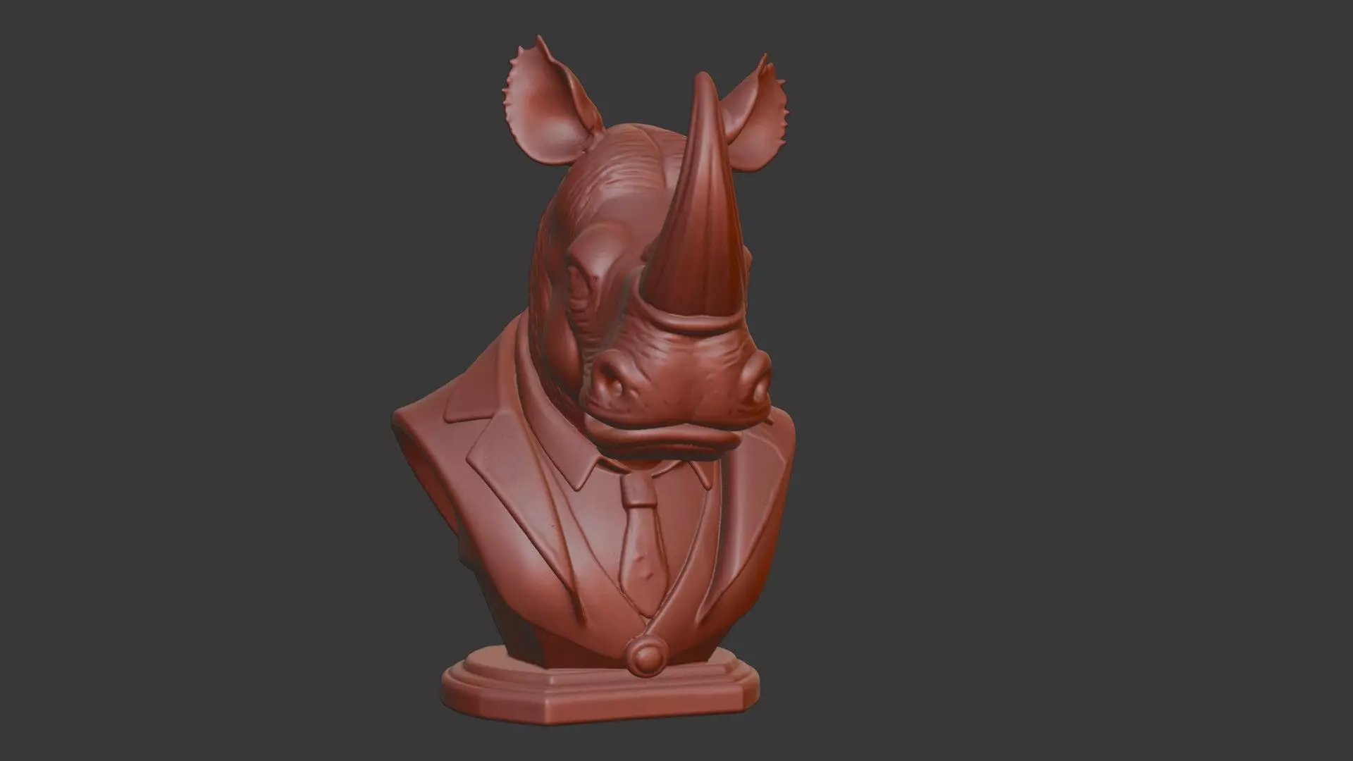 Rhino Bust 3D Model - STL Printable Wildlife Animal 3D print model_2