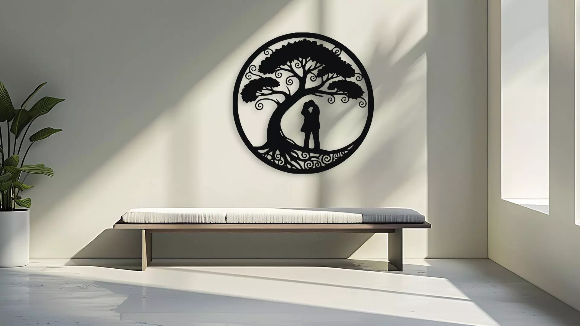 Tree of Life Couple Kissing Wall Decor Art 3D model_3