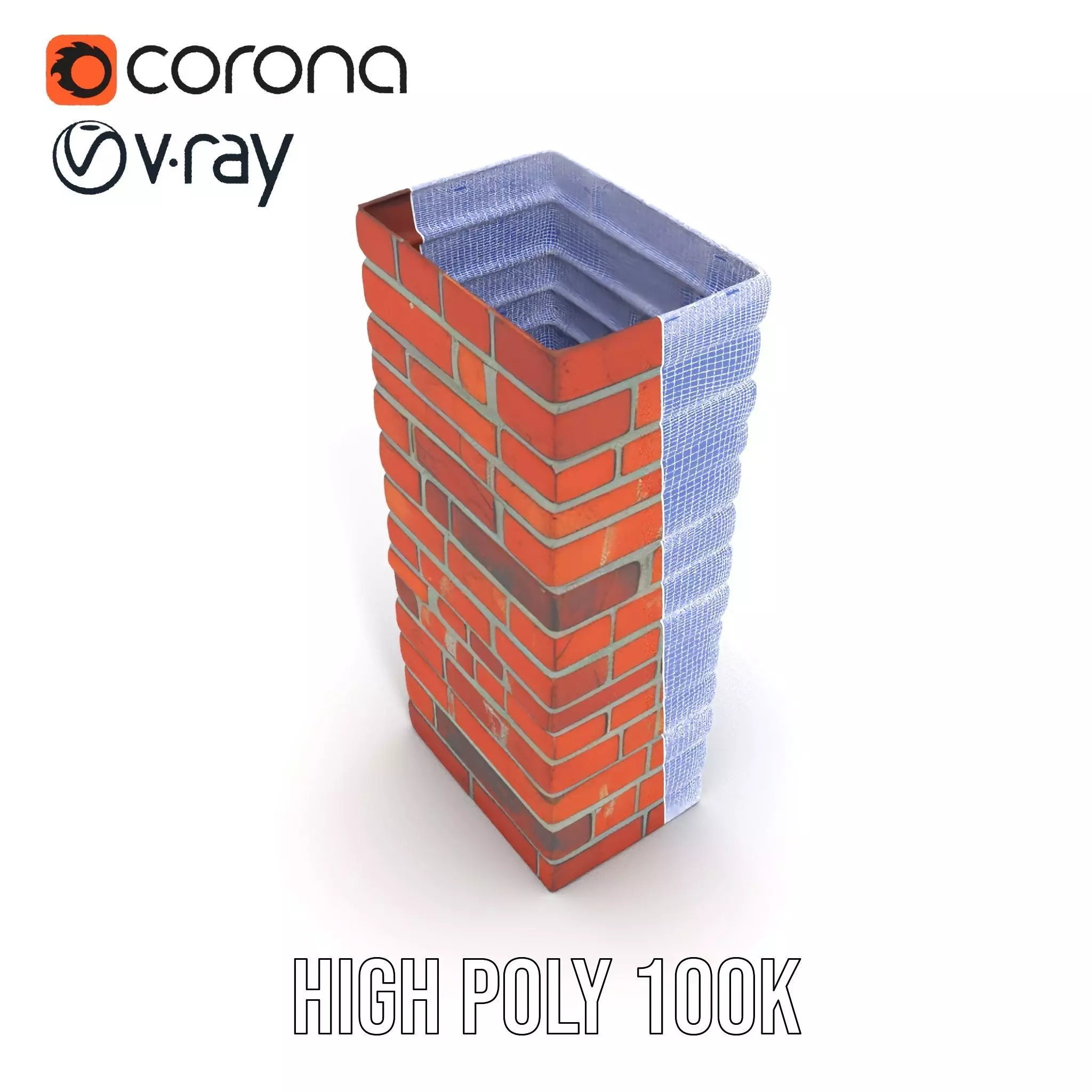 Red Brick Wall model pack Low-poly 3D model_29