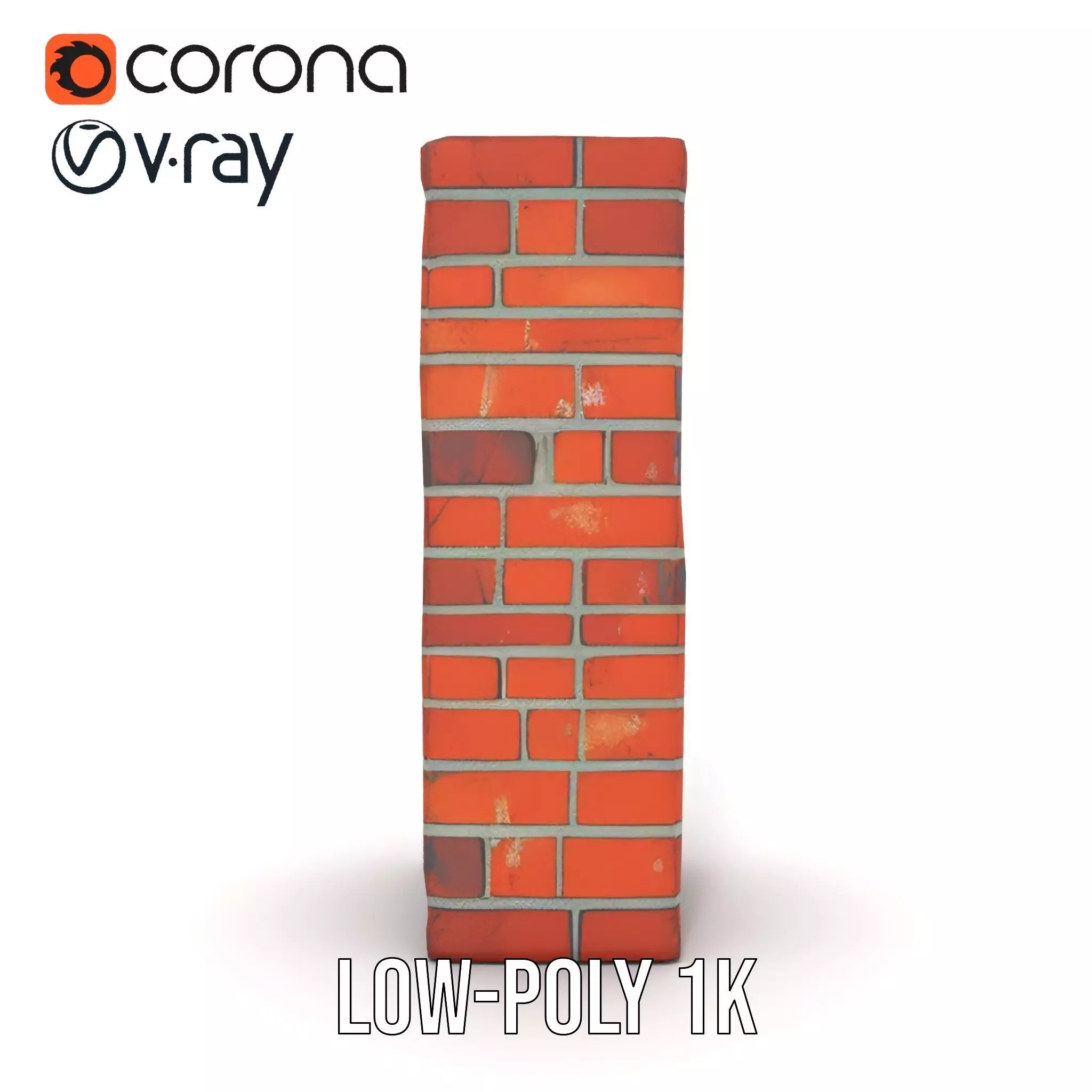 Red Brick Wall model pack Low-poly 3D model_25