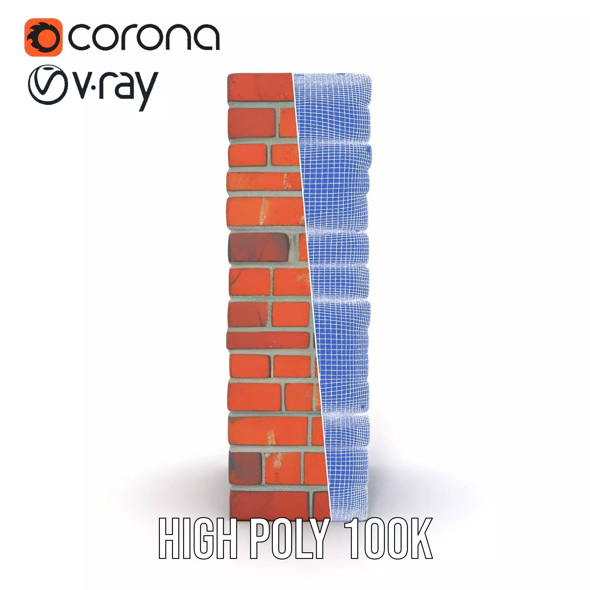 Red Brick Wall model pack Low-poly 3D model_33