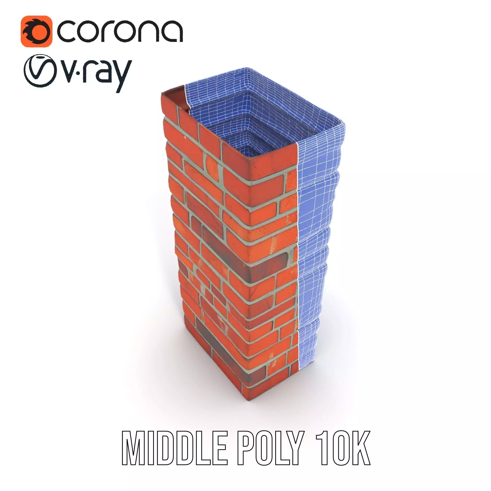 Red Brick Wall model pack Low-poly 3D model_27