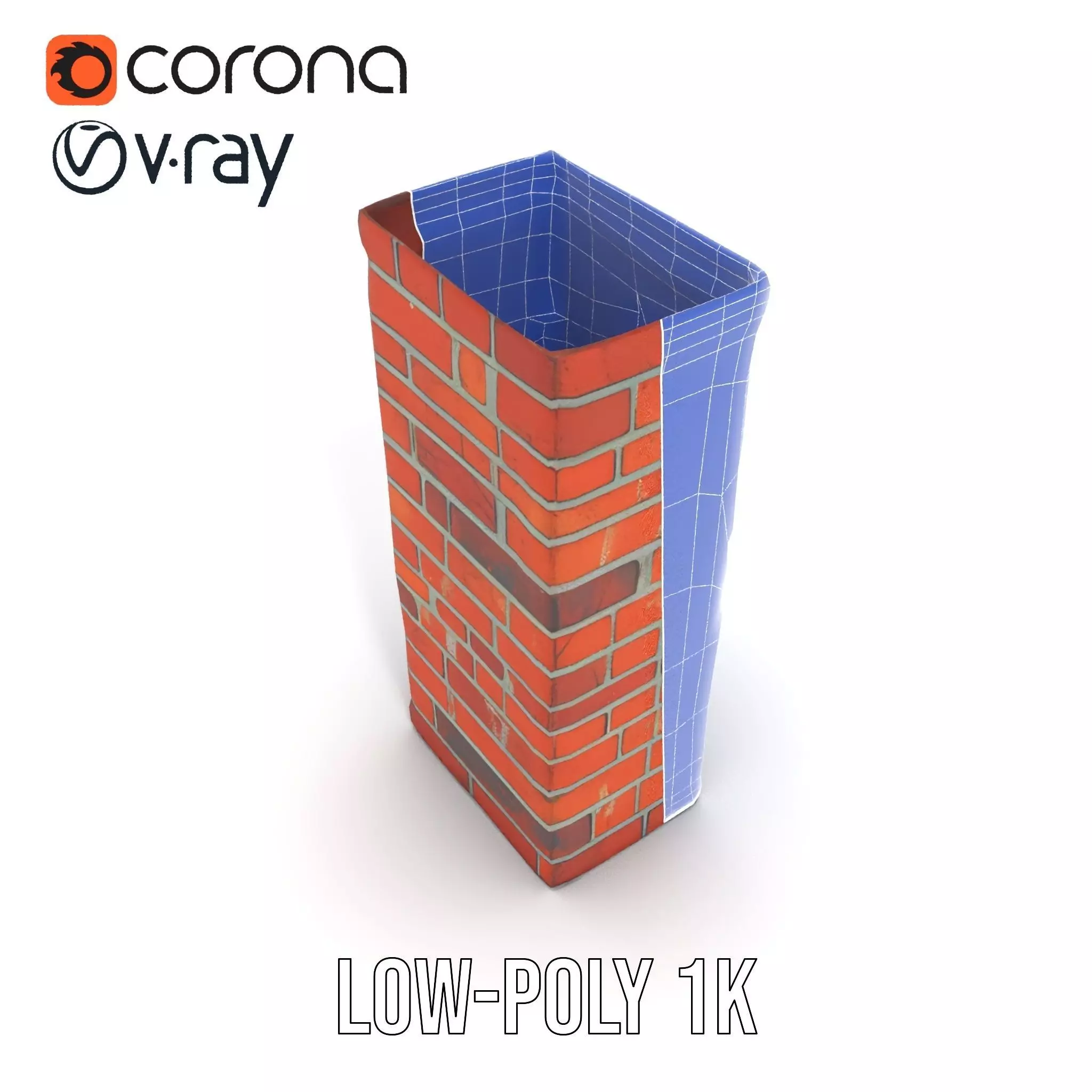 Red Brick Wall model pack Low-poly 3D model_22