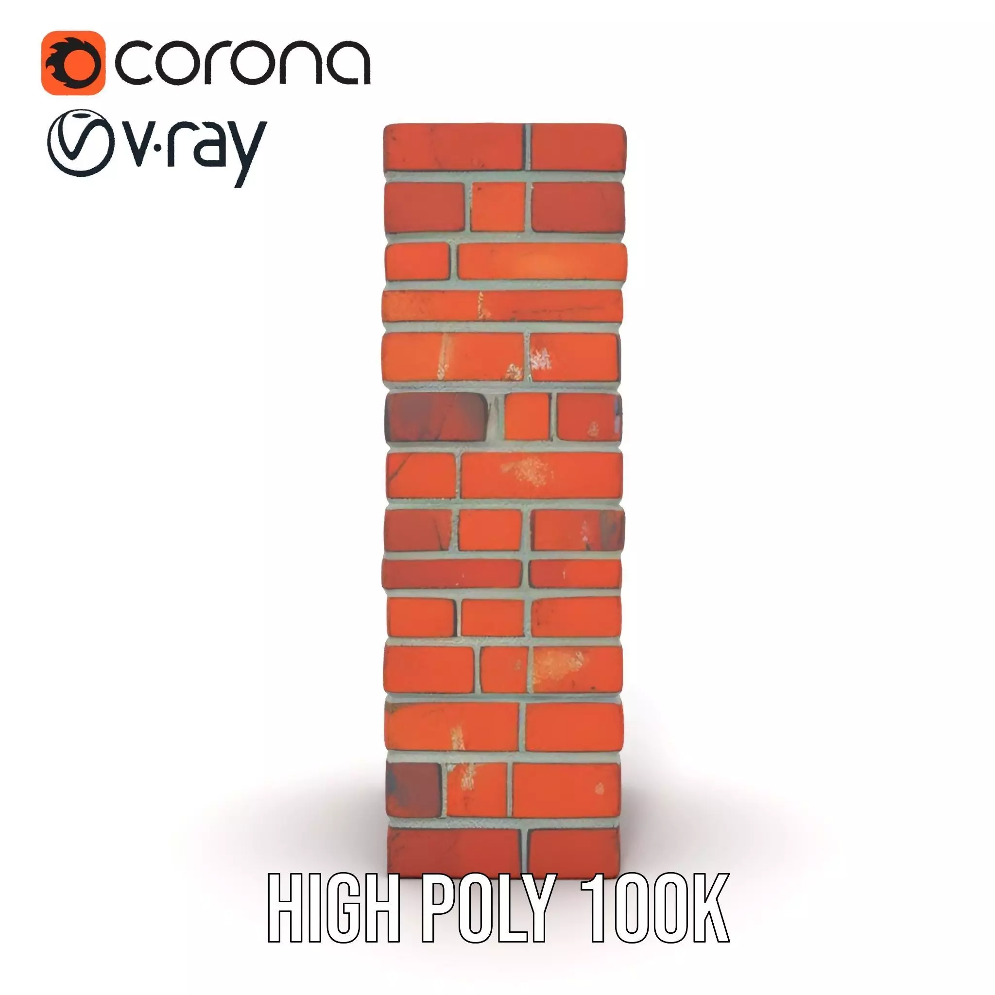 Red Brick Wall model pack Low-poly 3D model_16