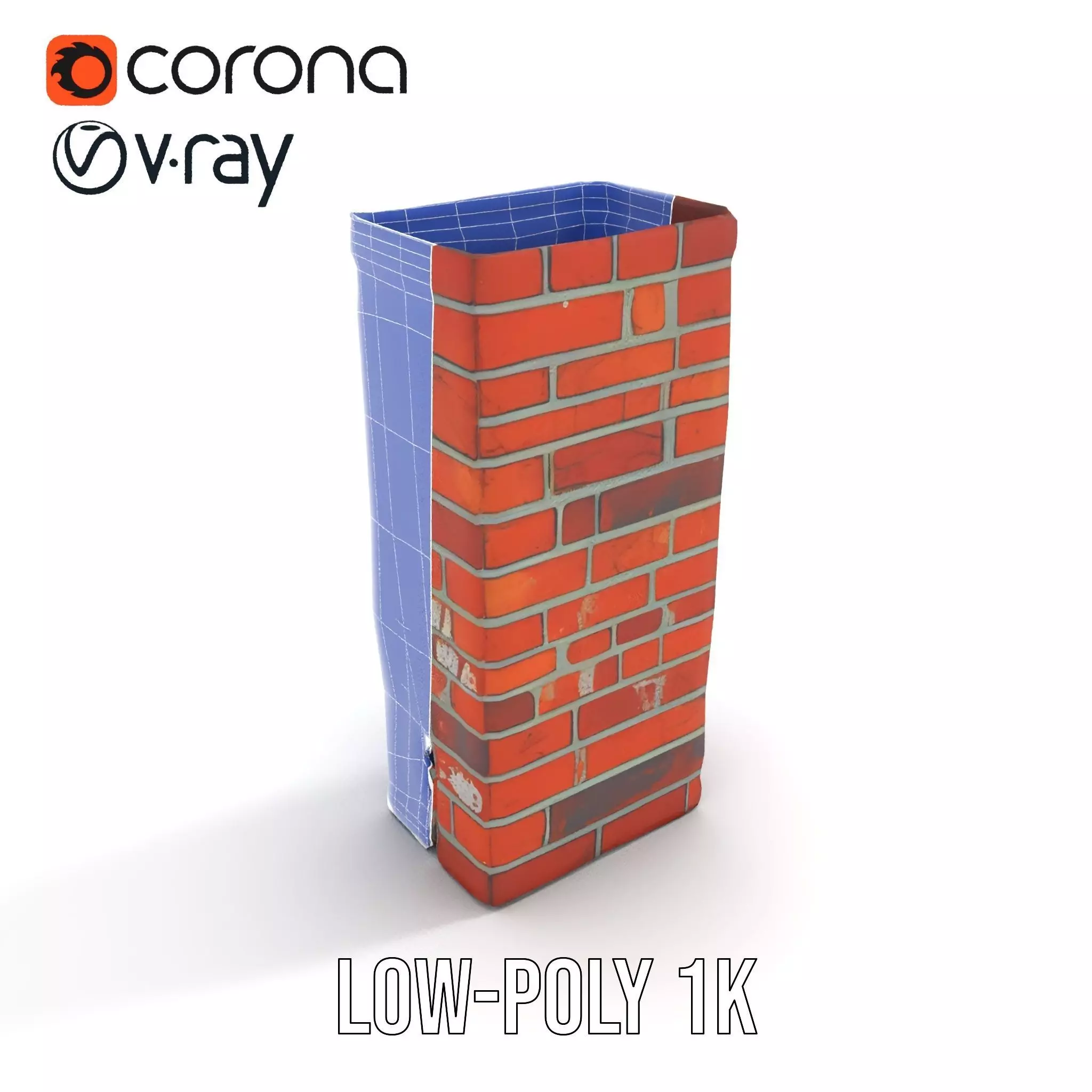 Red Brick Wall model pack Low-poly 3D model_31