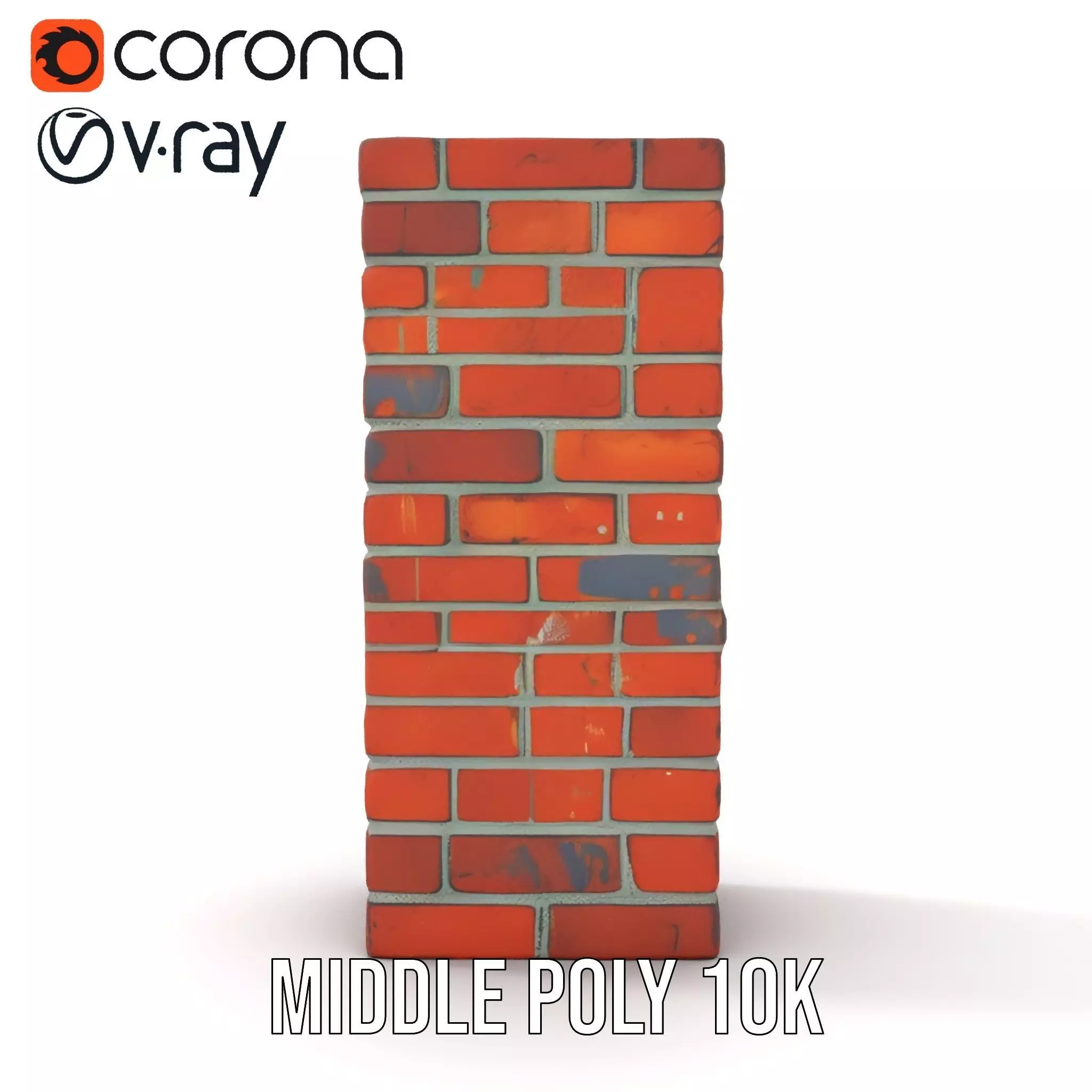 Red Brick Wall model pack Low-poly 3D model_14