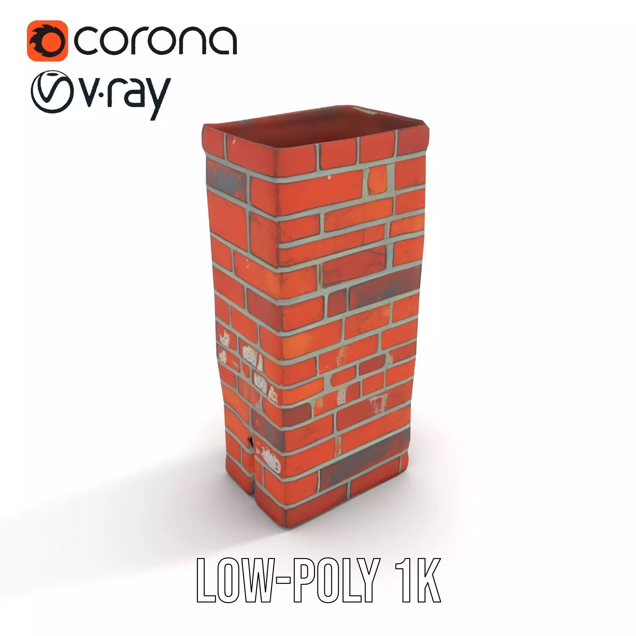 Red Brick Wall model pack Low-poly 3D model_15