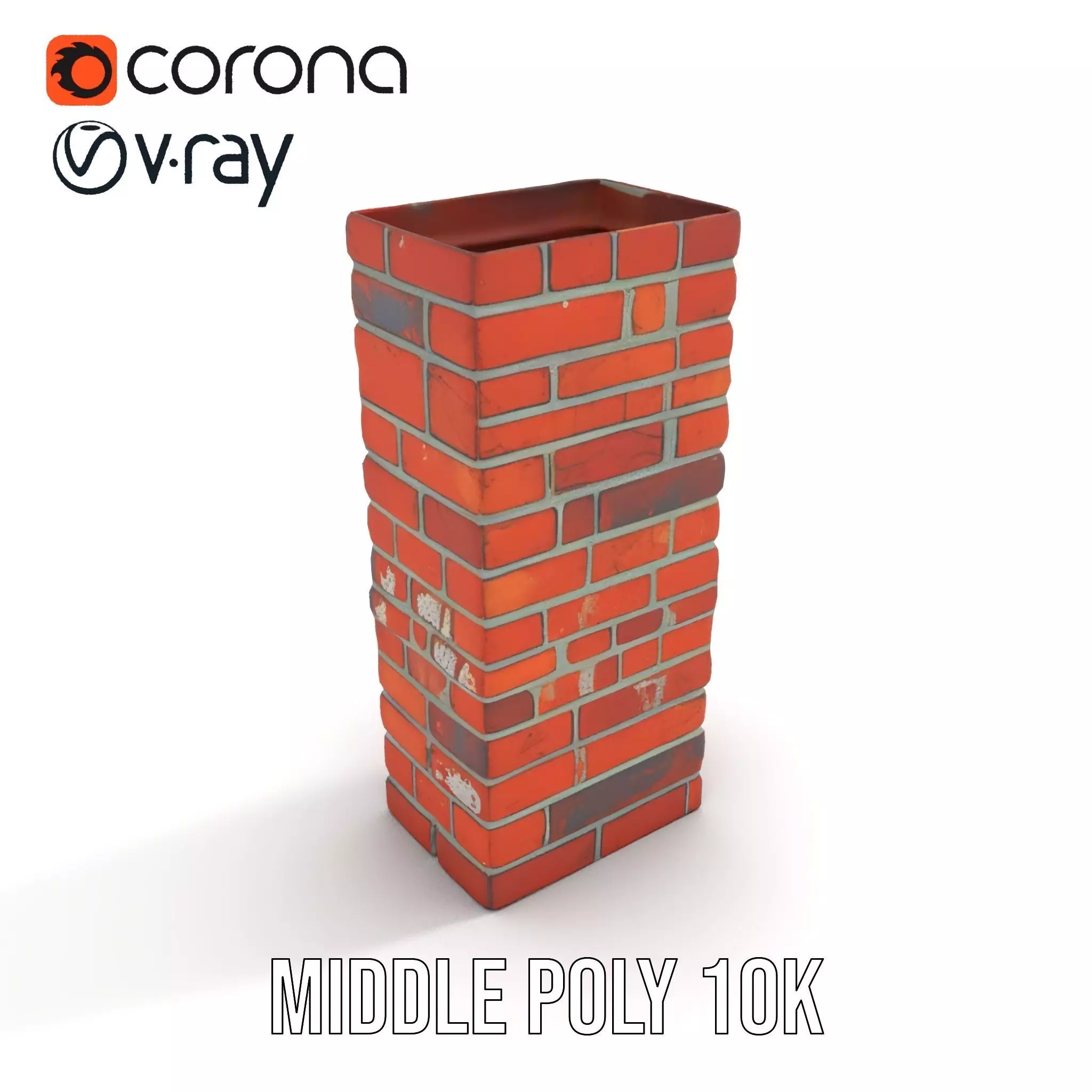 Red Brick Wall model pack Low-poly 3D model_11
