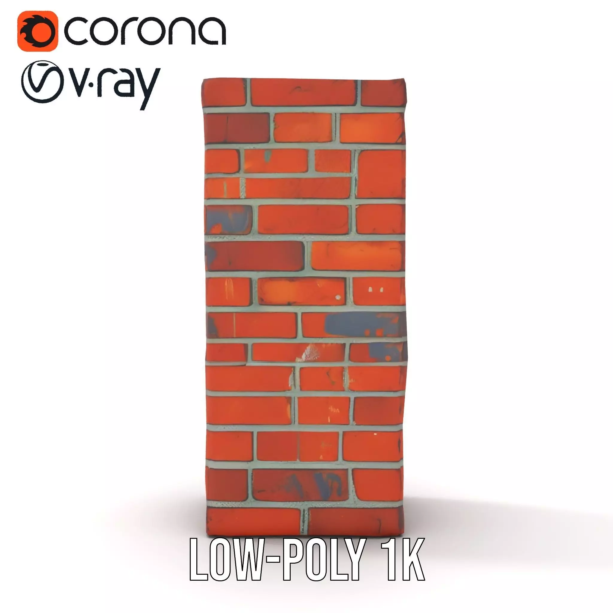 Red Brick Wall model pack Low-poly 3D model_8
