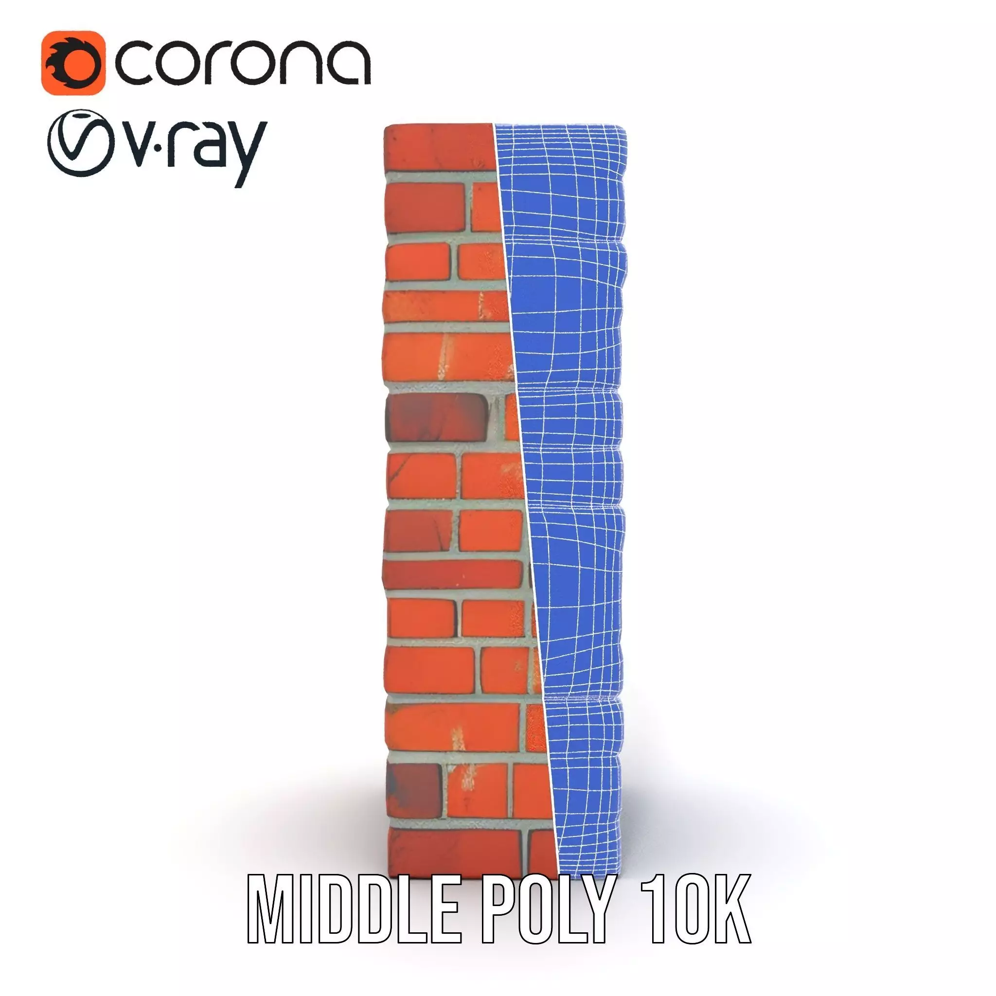 Red Brick Wall model pack Low-poly 3D model_21