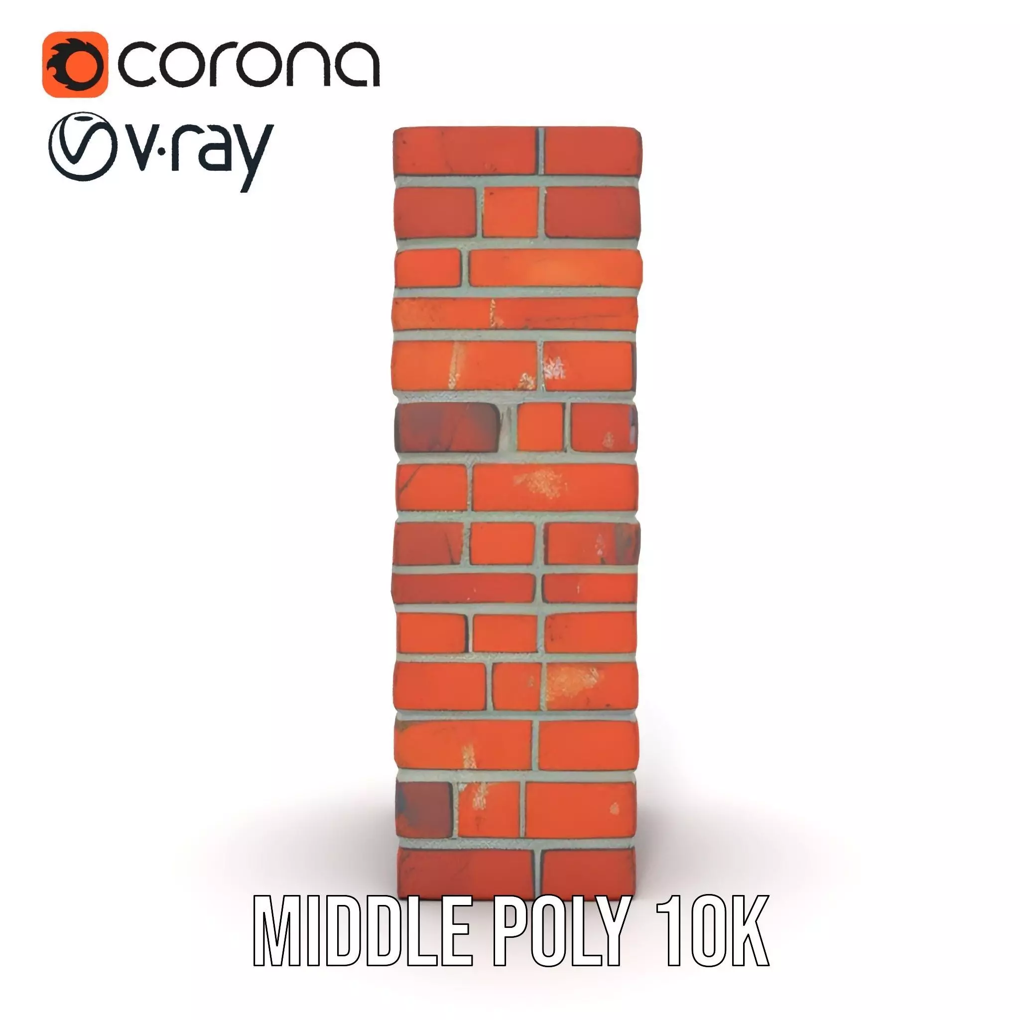 Red Brick Wall model pack Low-poly 3D model_17