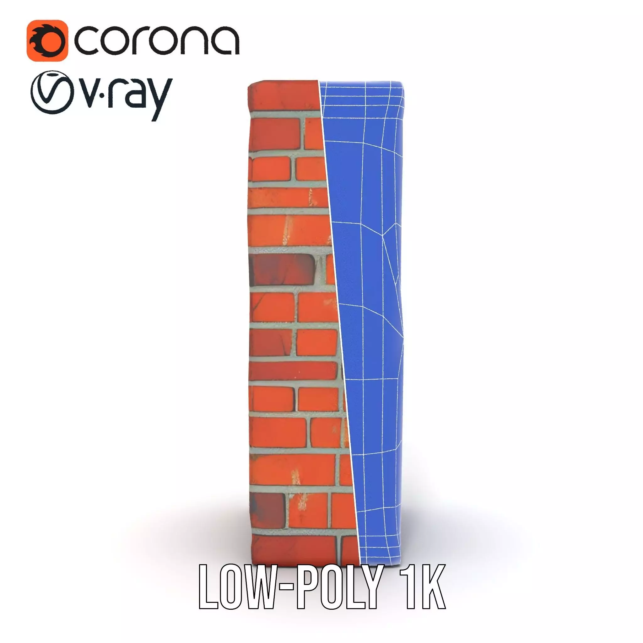 Red Brick Wall model pack Low-poly 3D model_20