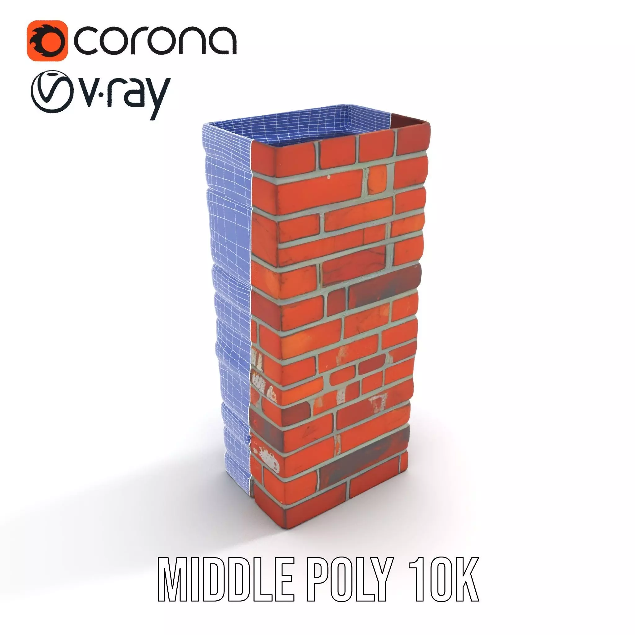 Red Brick Wall model pack Low-poly 3D model_30
