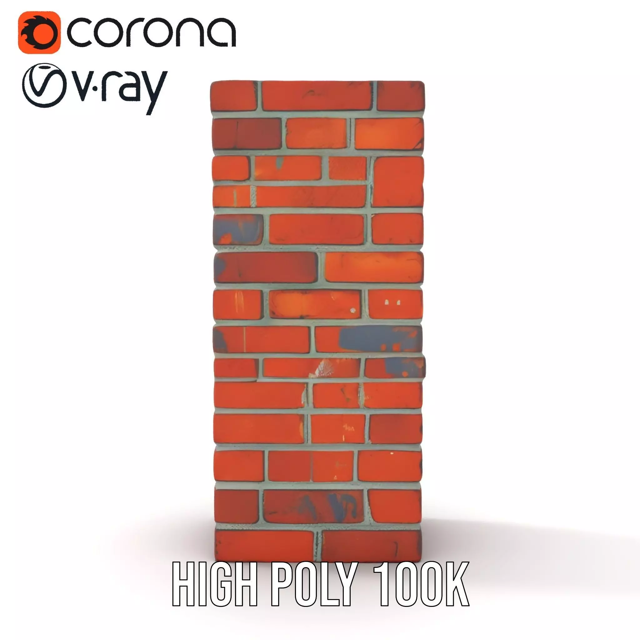 Red Brick Wall model pack Low-poly 3D model_23