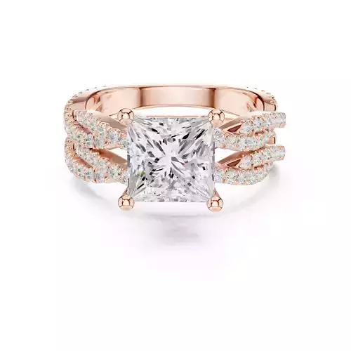  Diamond Engagement Wedding Ring 3DM STL Video 3D print model