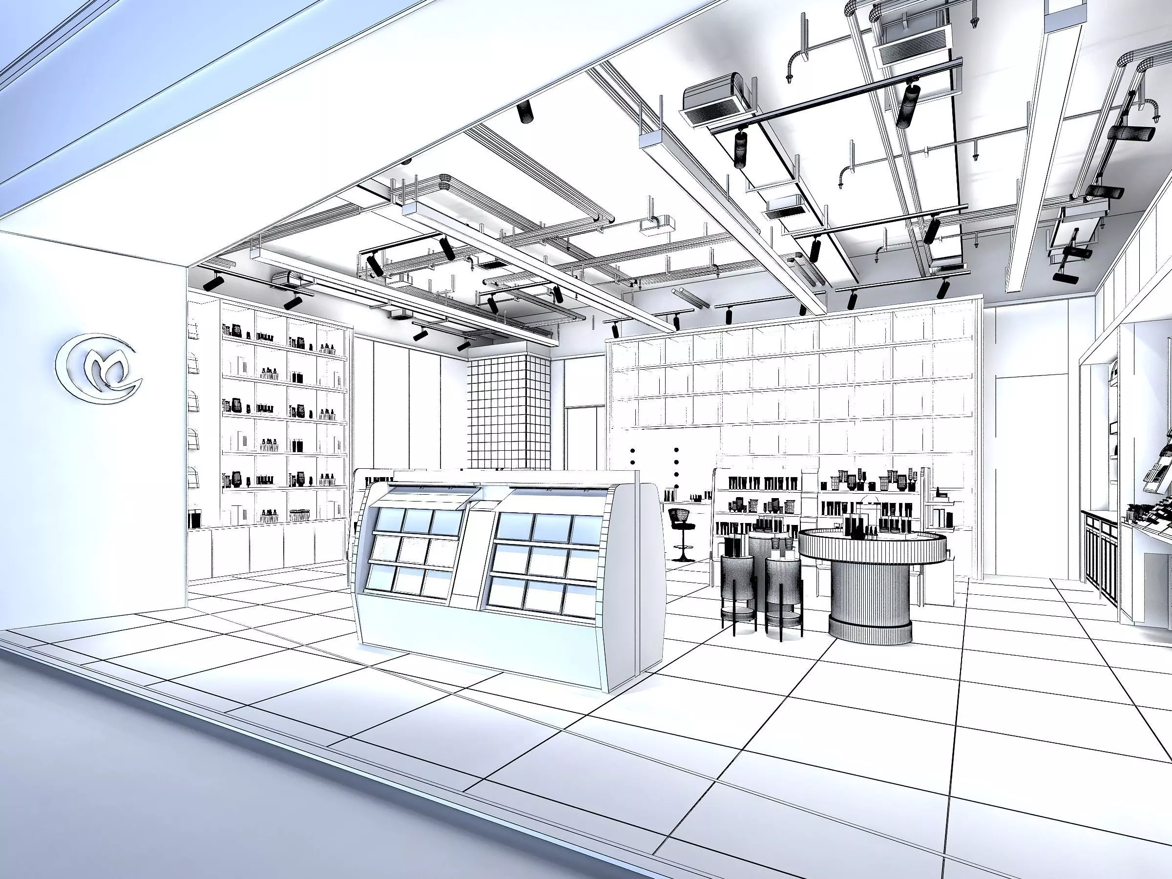 Cosmetics Store Low-poly 3D model_2