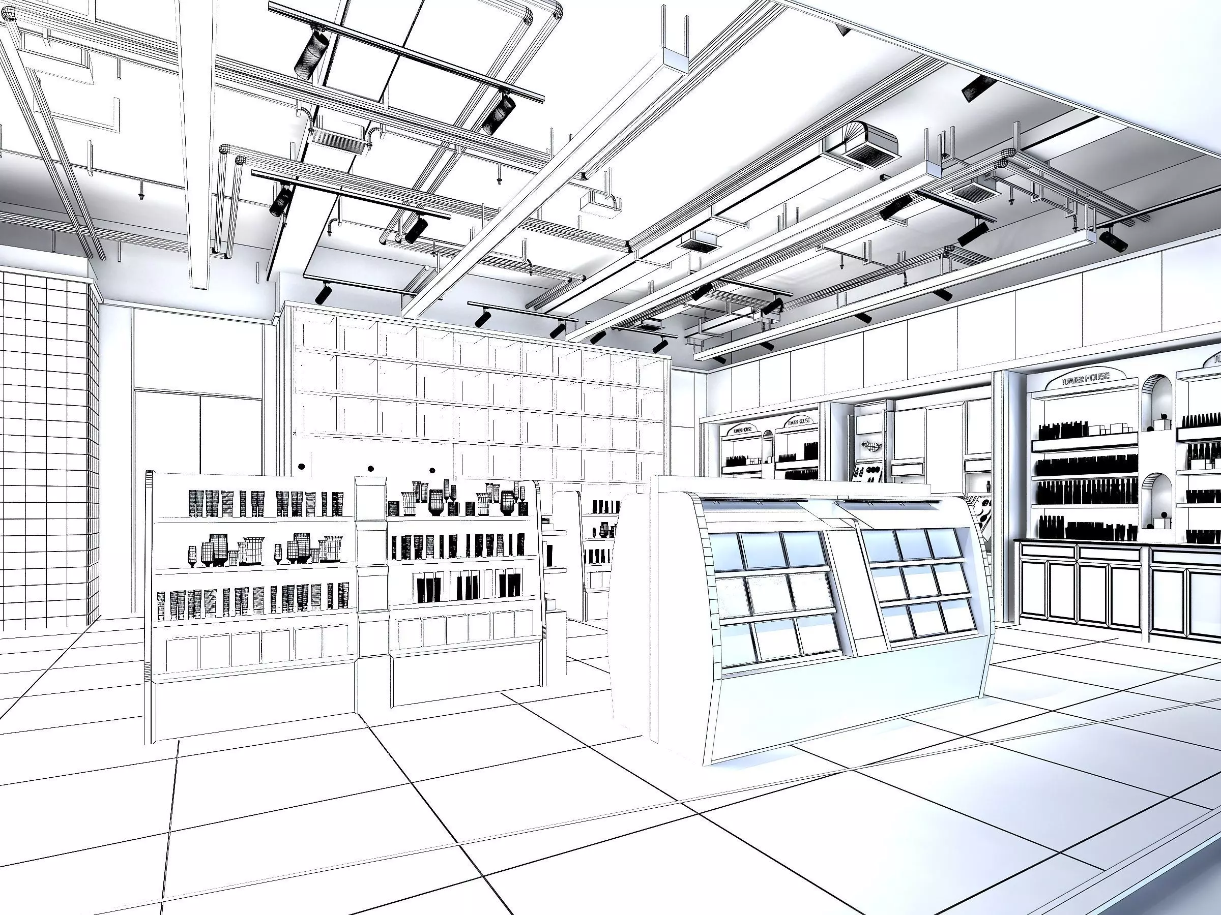 Cosmetics Store Low-poly 3D model_4