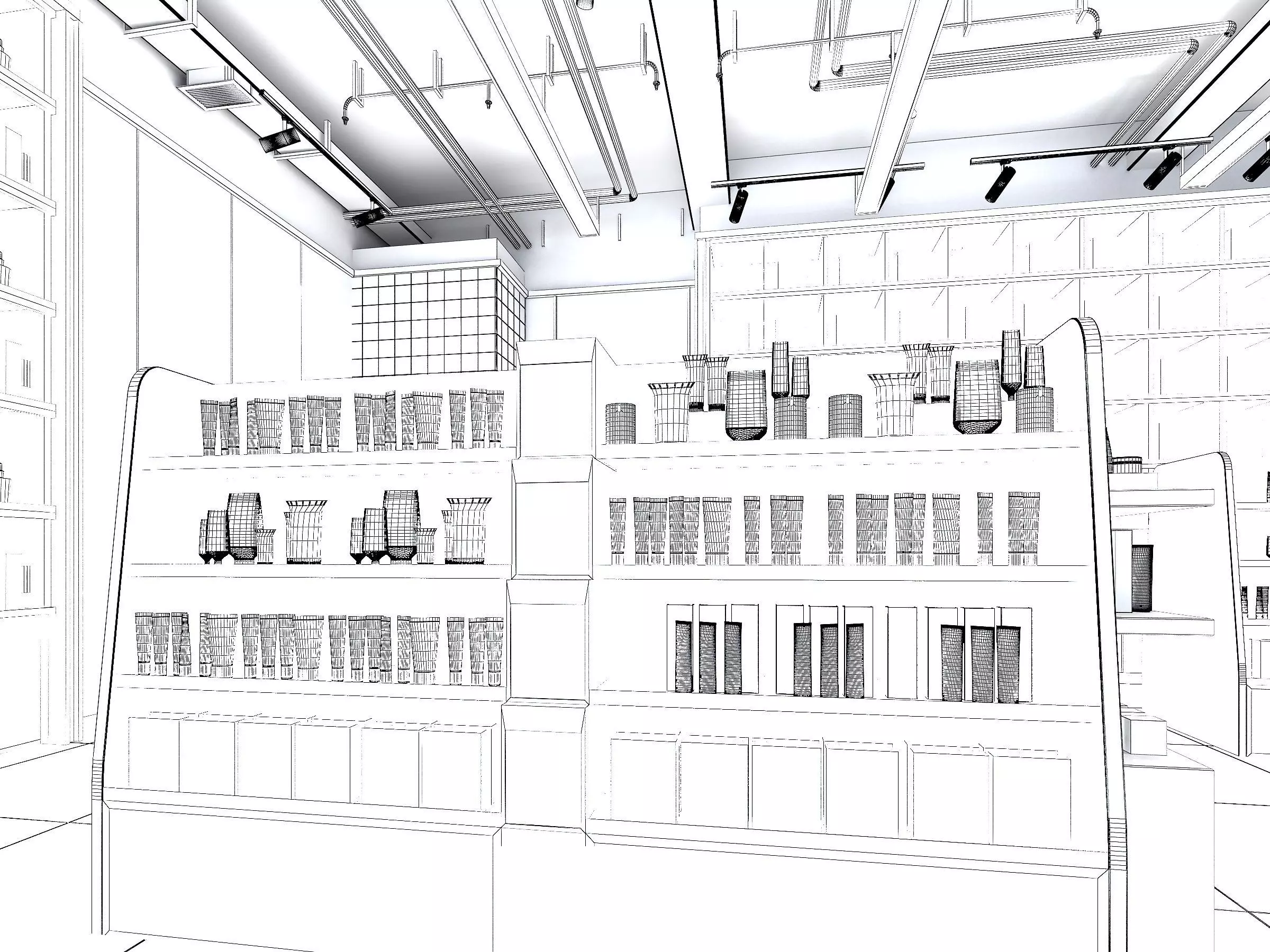 Cosmetics Store Low-poly 3D model_1