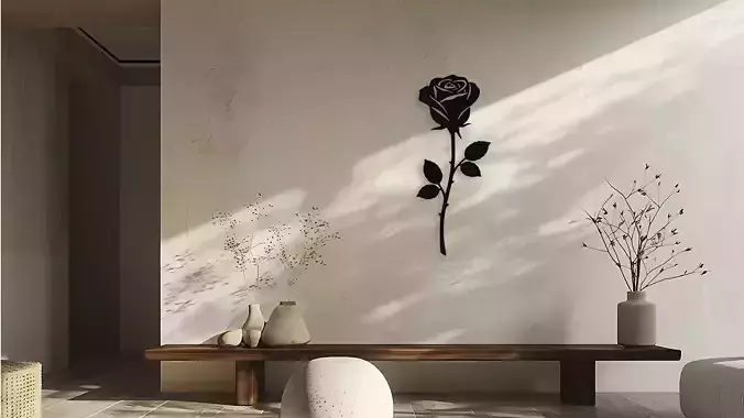 Elegant Rose Wall Art Vector Digital File