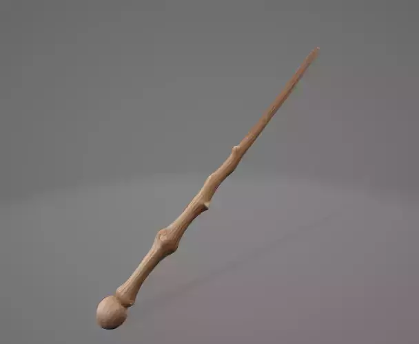 Magic Wand - Wooden Wizard Wand - Low Poly