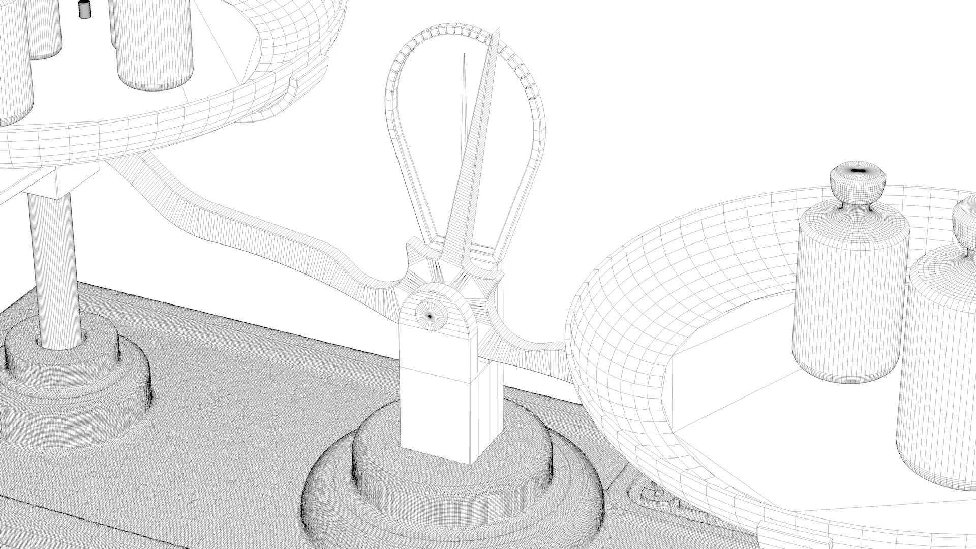 Vintage Weighing Scale with Weights 3D model_29