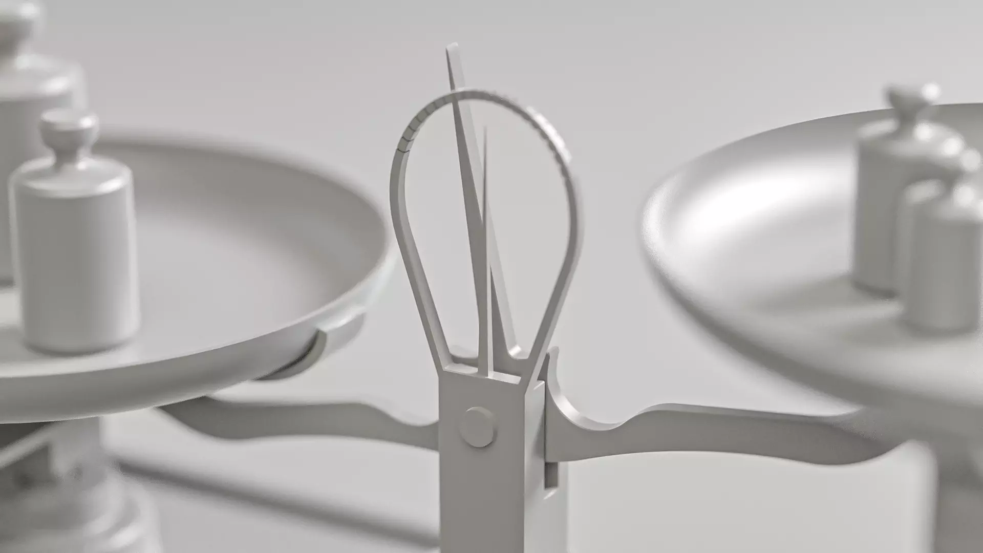 Vintage Weighing Scale with Weights 3D model_20