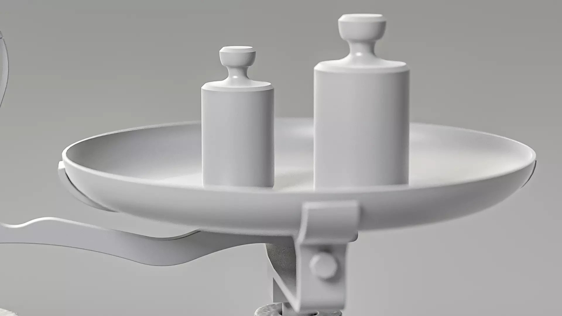 Vintage Weighing Scale with Weights 3D model_19