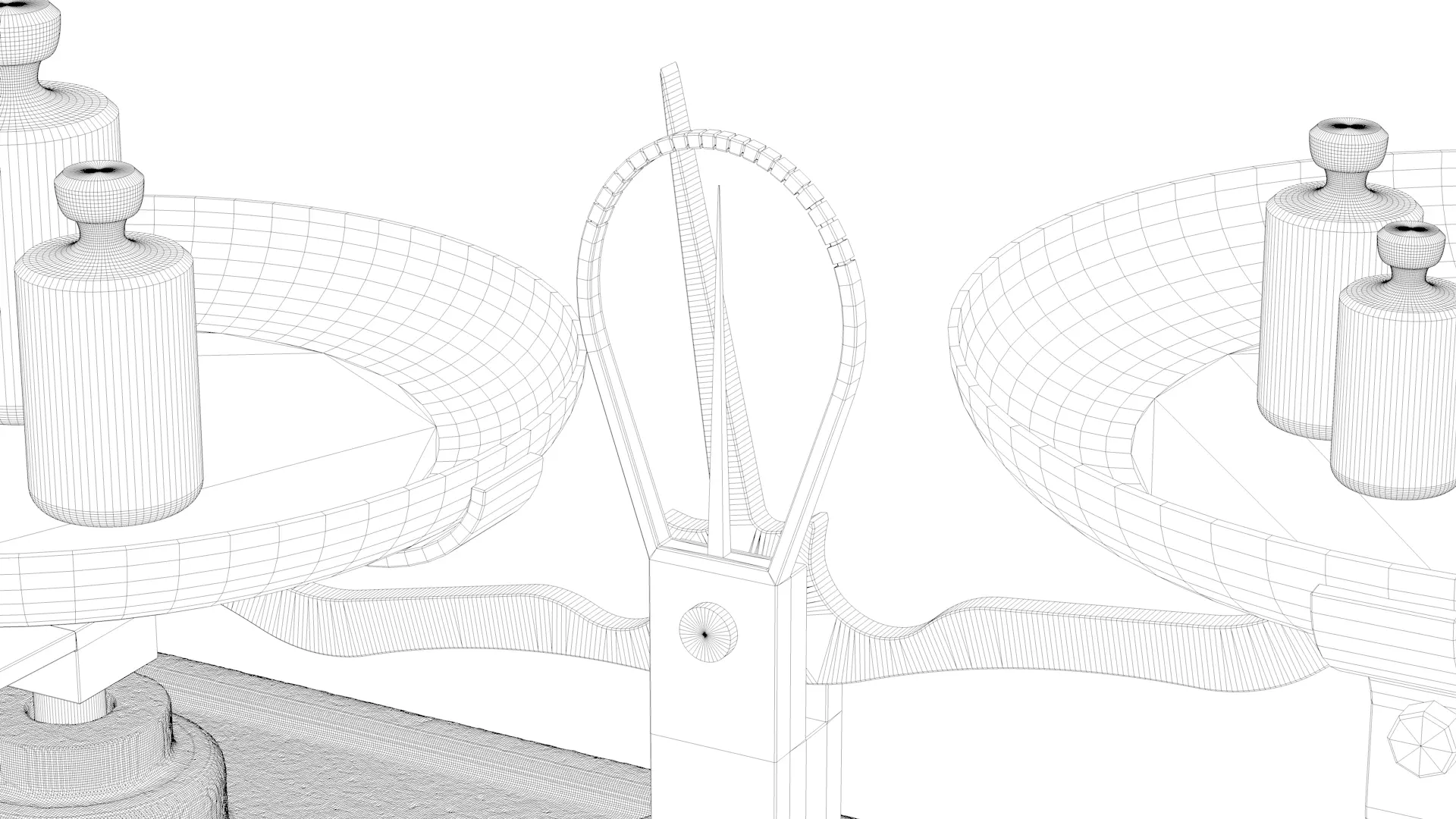 Vintage Weighing Scale with Weights 3D model_37