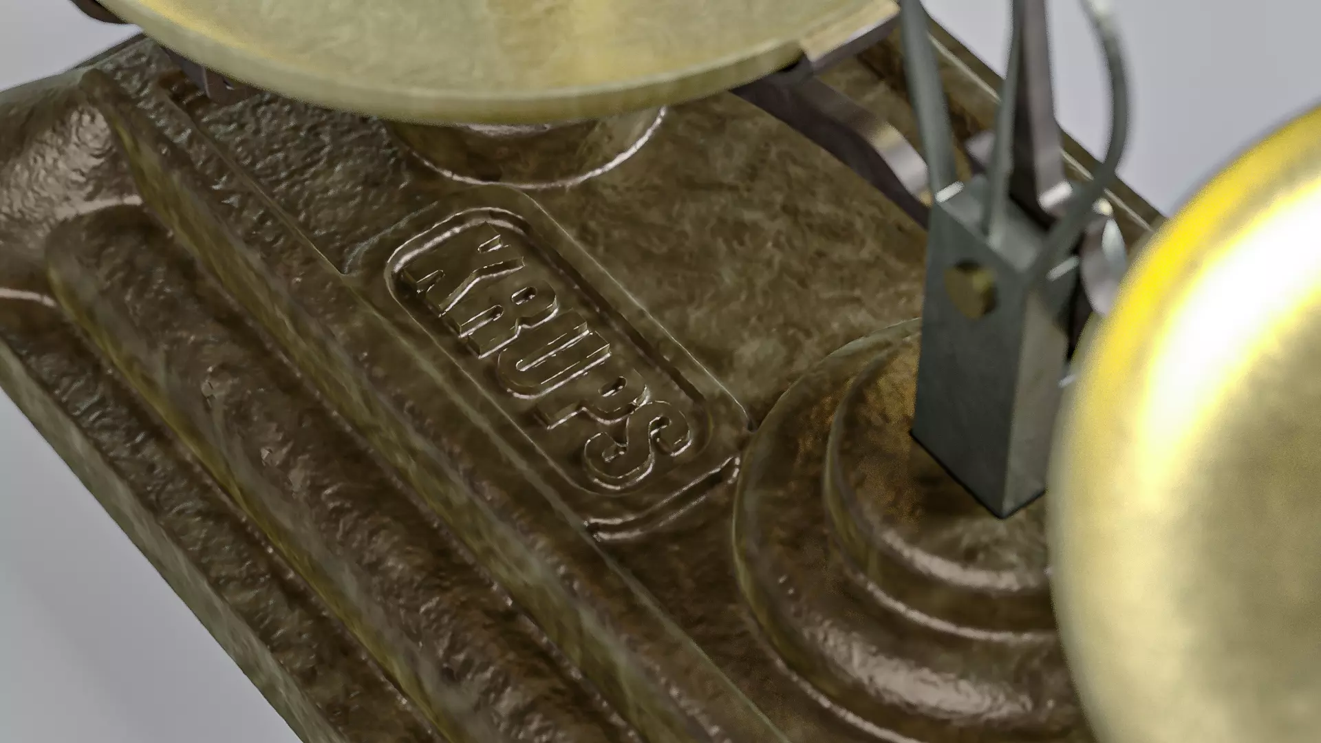 Vintage Weighing Scale with Weights 3D model_9