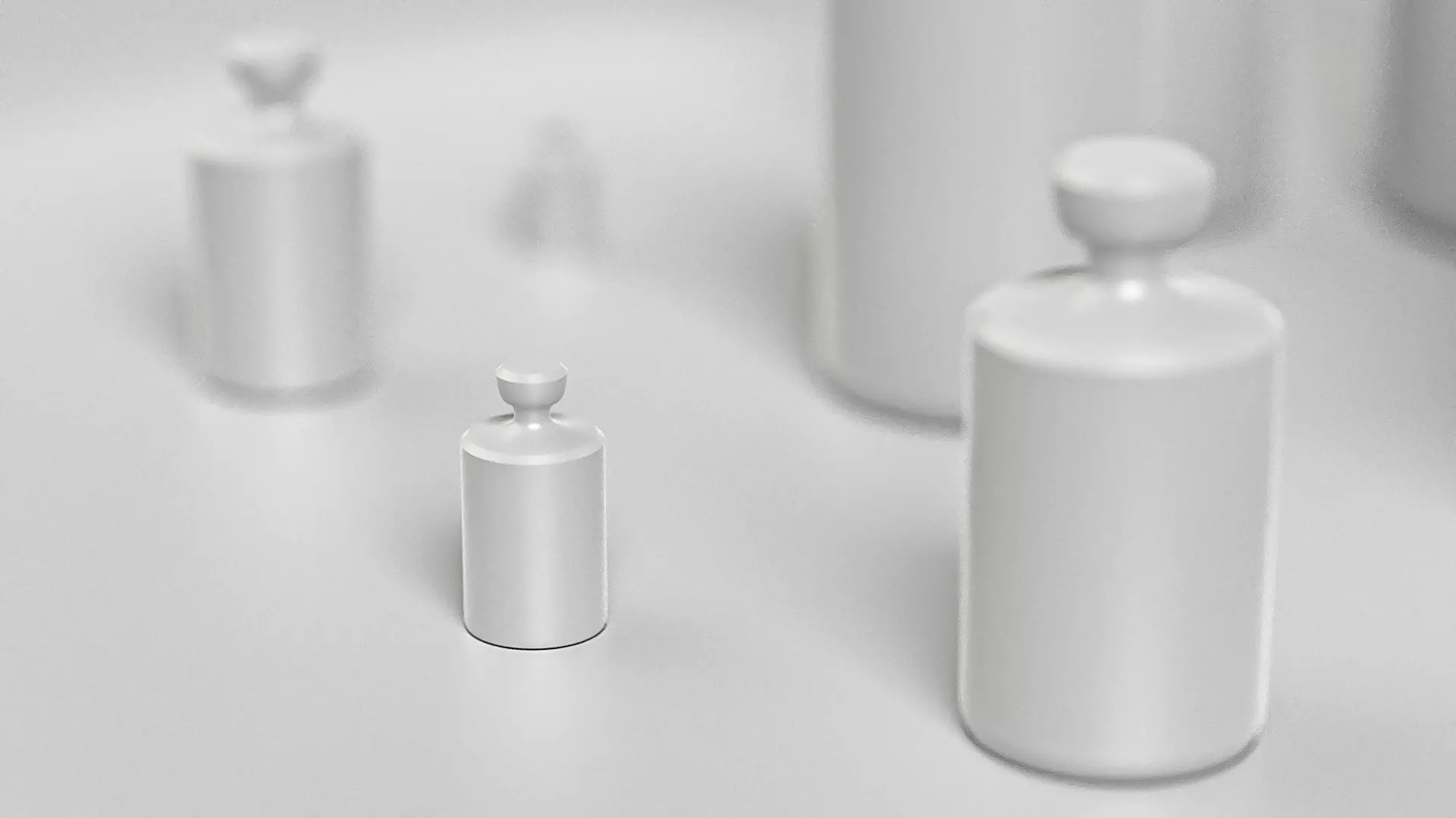 Vintage Weighing Scale with Weights 3D model_22