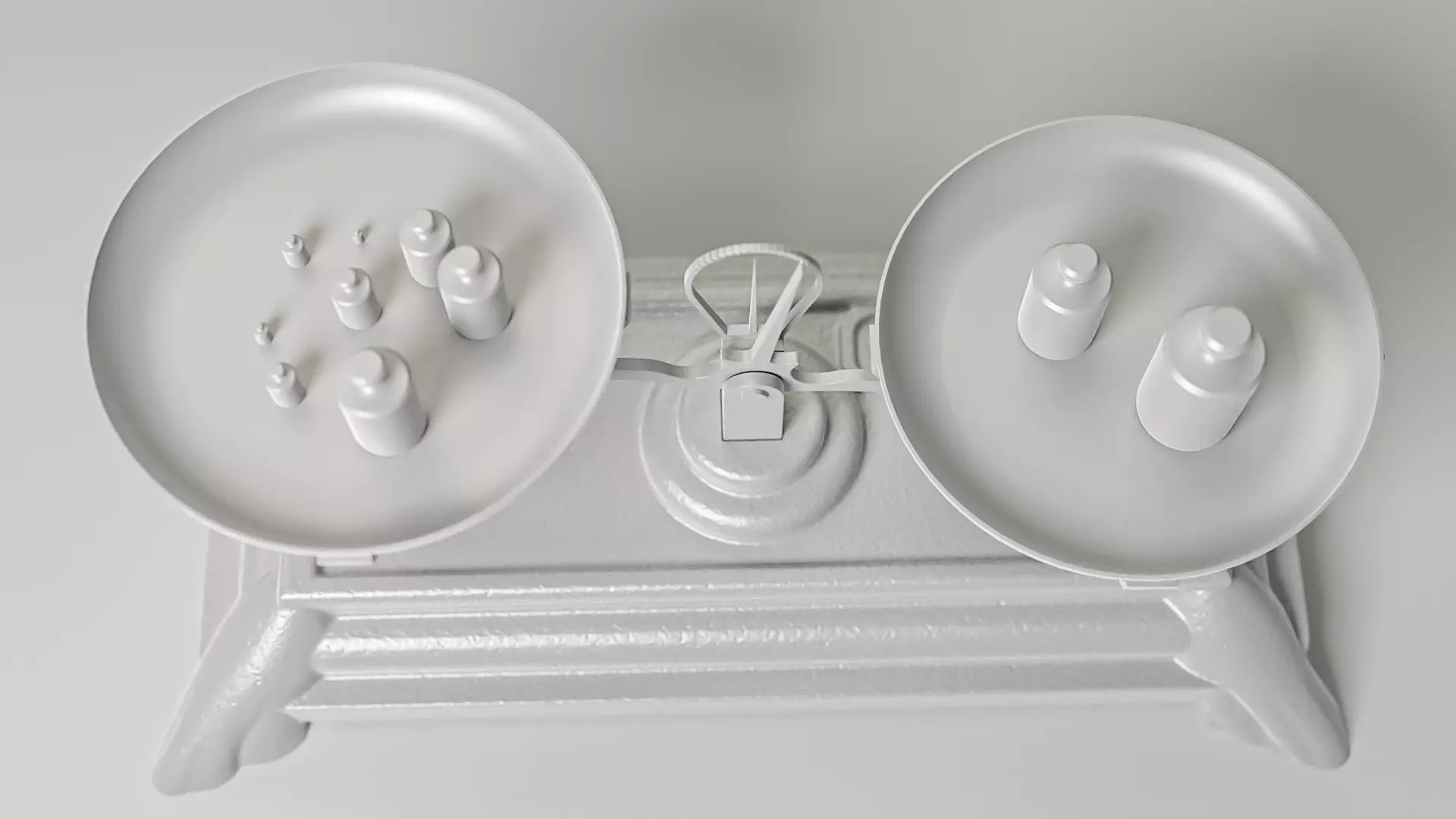 Vintage Weighing Scale with Weights 3D model_16