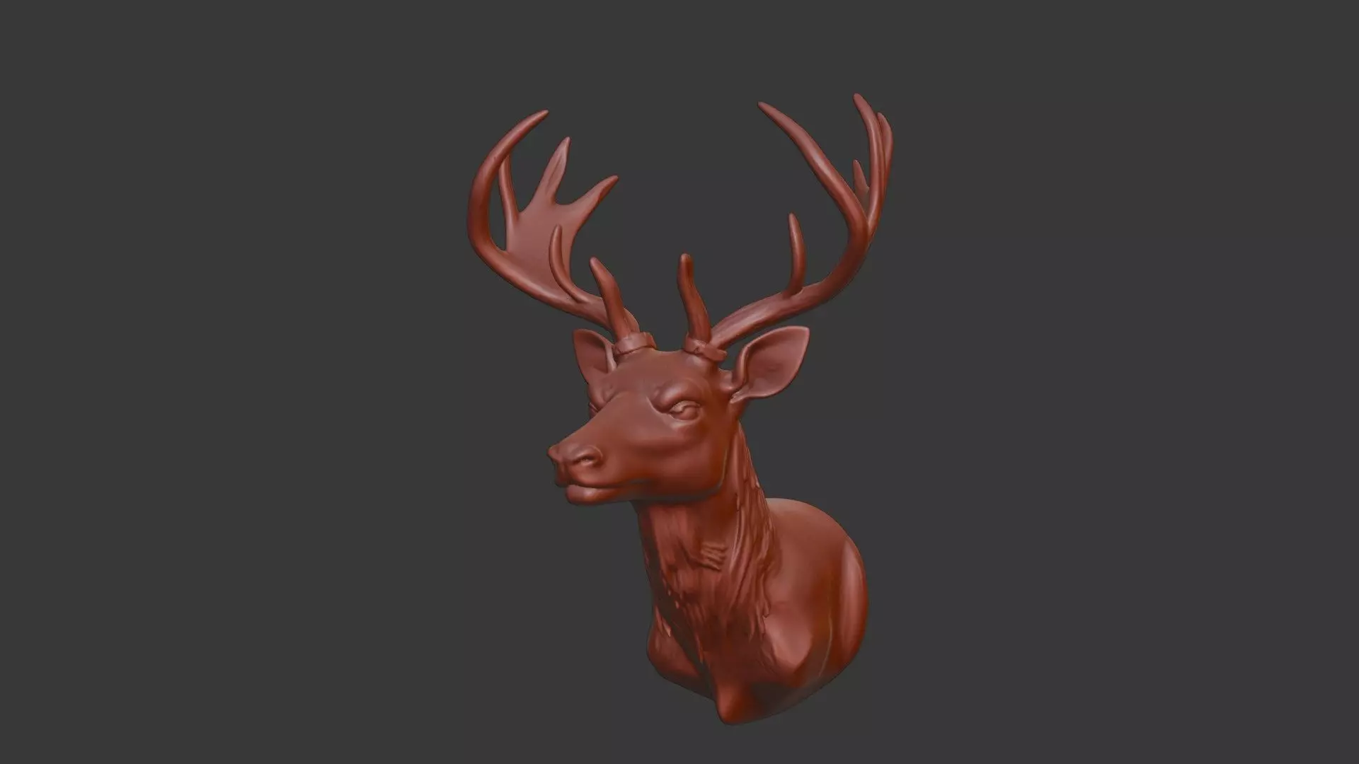 Deer Bust 3D Model - STL Printable Wildlife Animal 3D print model_7