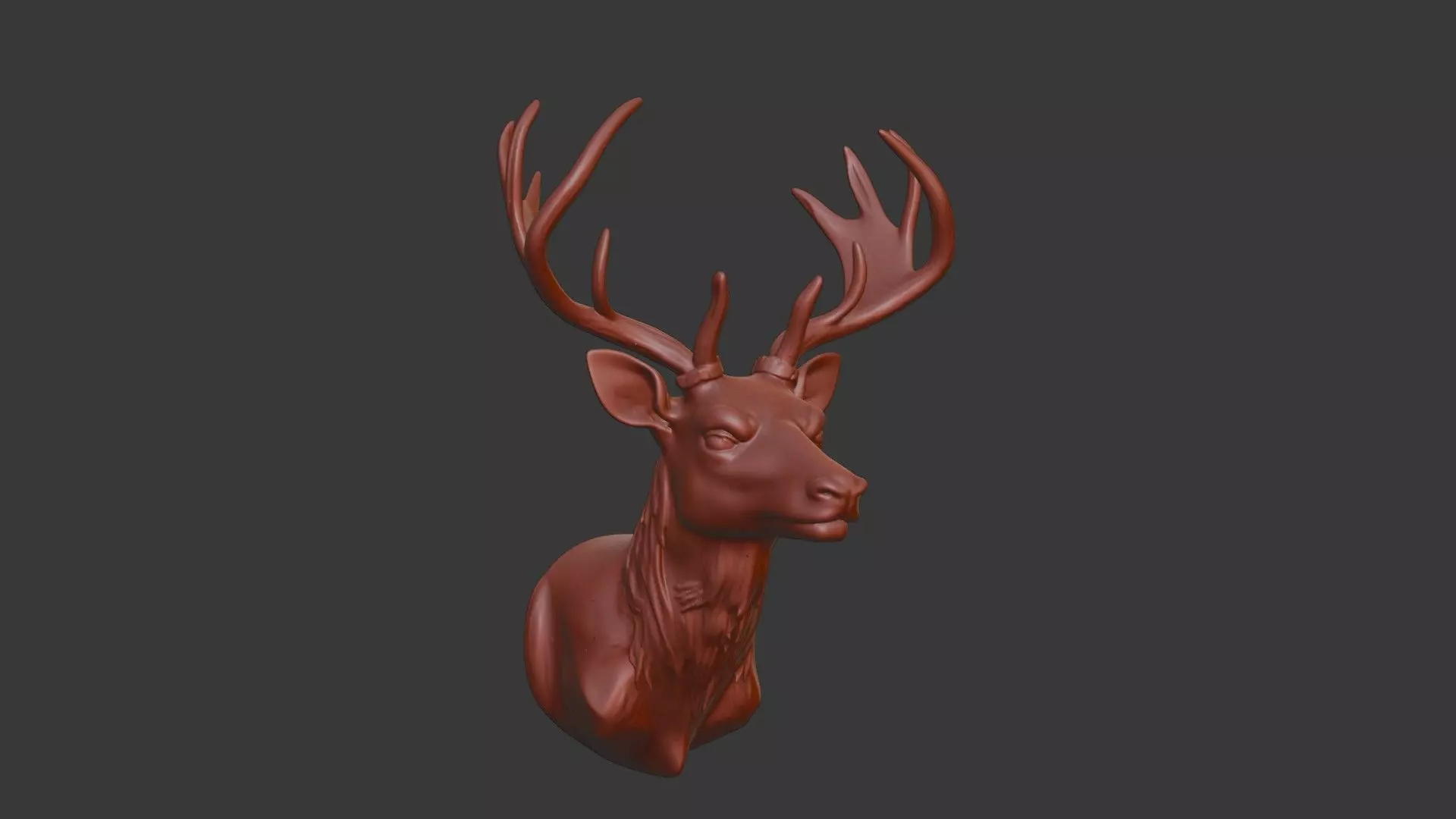Deer Bust 3D Model - STL Printable Wildlife Animal 3D print model_1