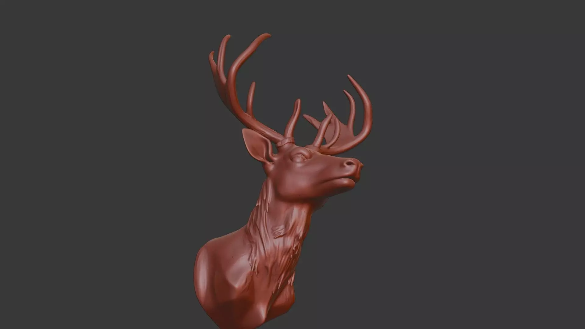 Deer Bust 3D Model - STL Printable Wildlife Animal 3D print model_6