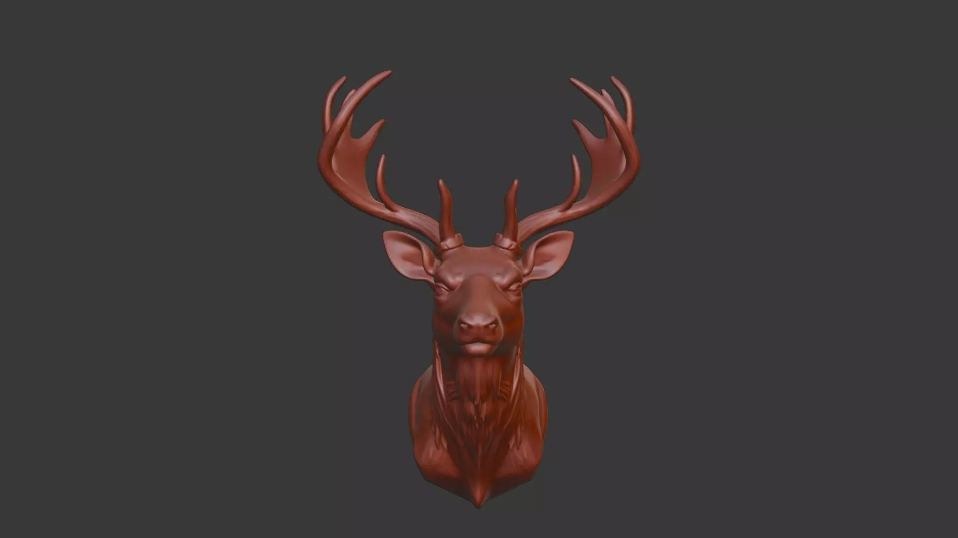 Deer Bust 3D Model - STL Printable Wildlife Animal 3D print model_2