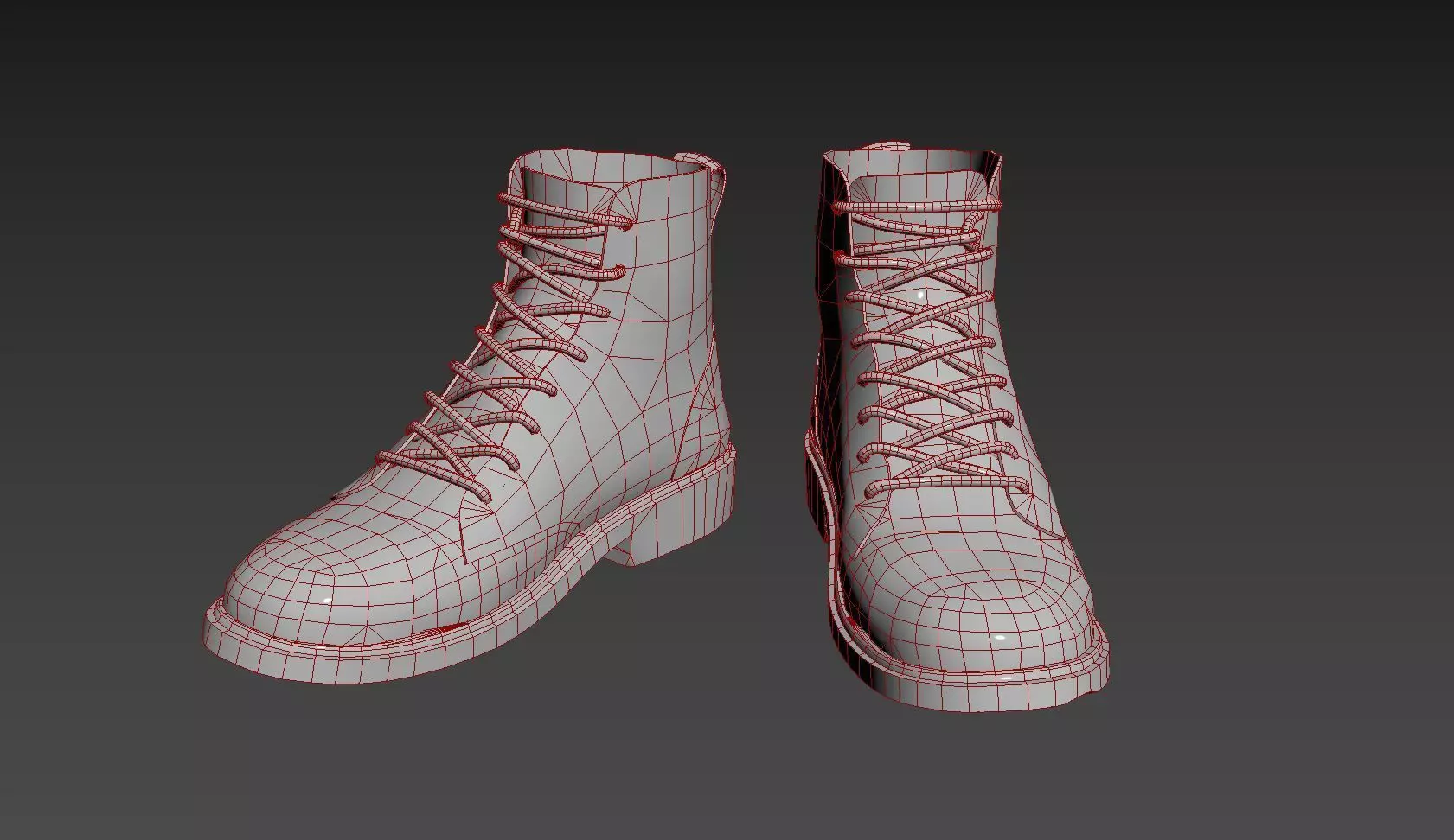 Realistic Leather Boot 3D Model Low-poly 3D model_4