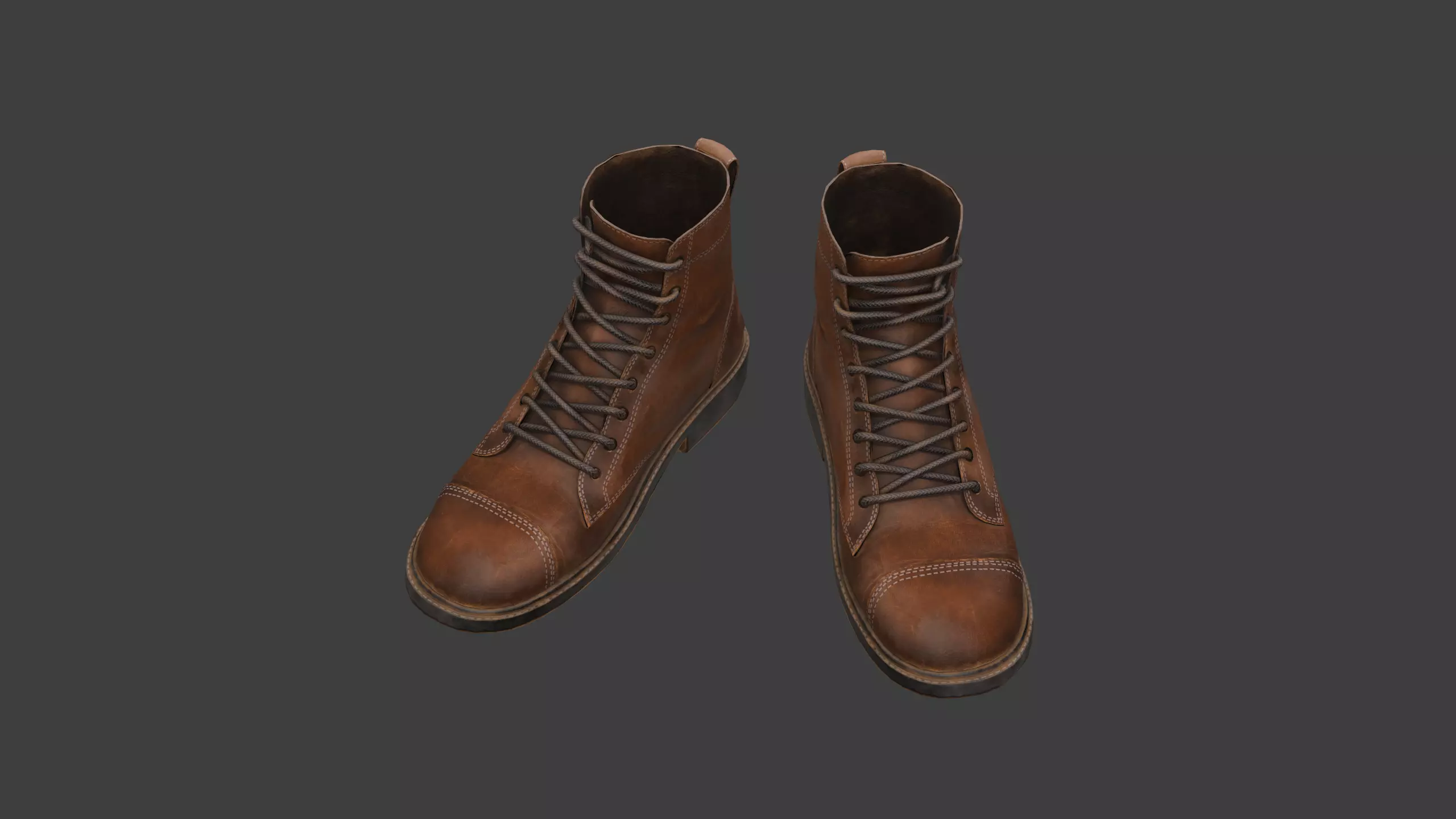 Realistic Leather Boot 3D Model Low-poly 3D model_6