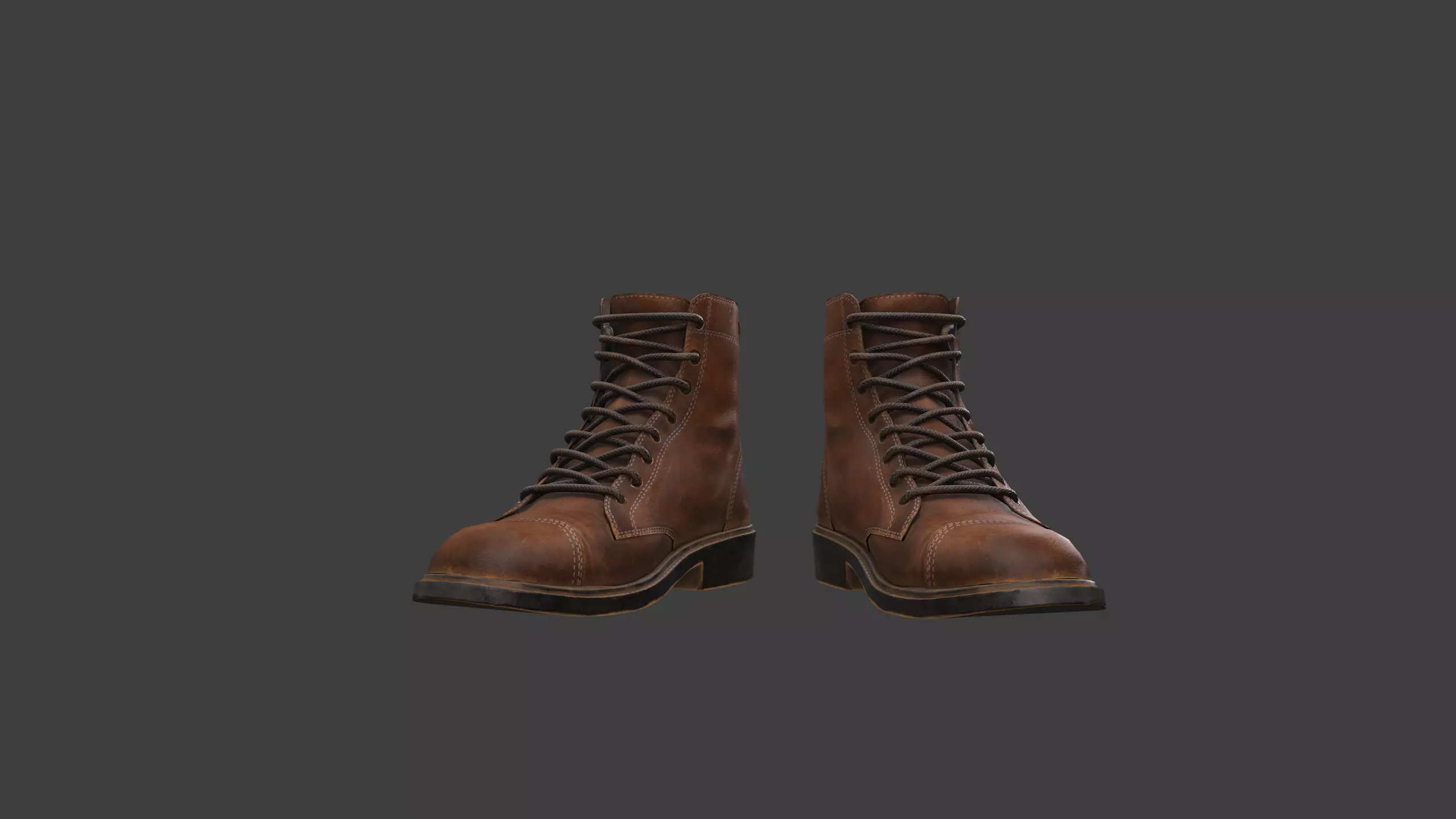 Realistic Leather Boot 3D Model Low-poly 3D model_7