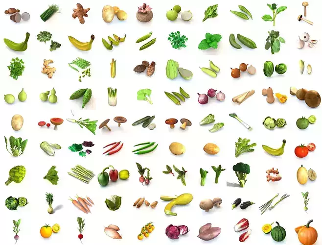 Vegetables 3d model collection